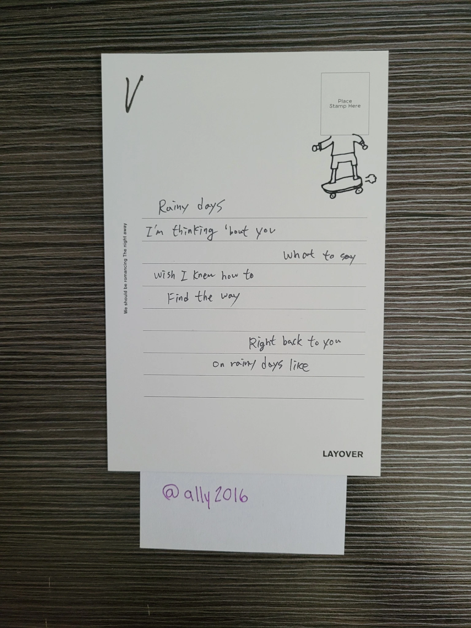 BTS V BTS - V - Layover Album album inclusion ver. 3 postcard listing photo 2