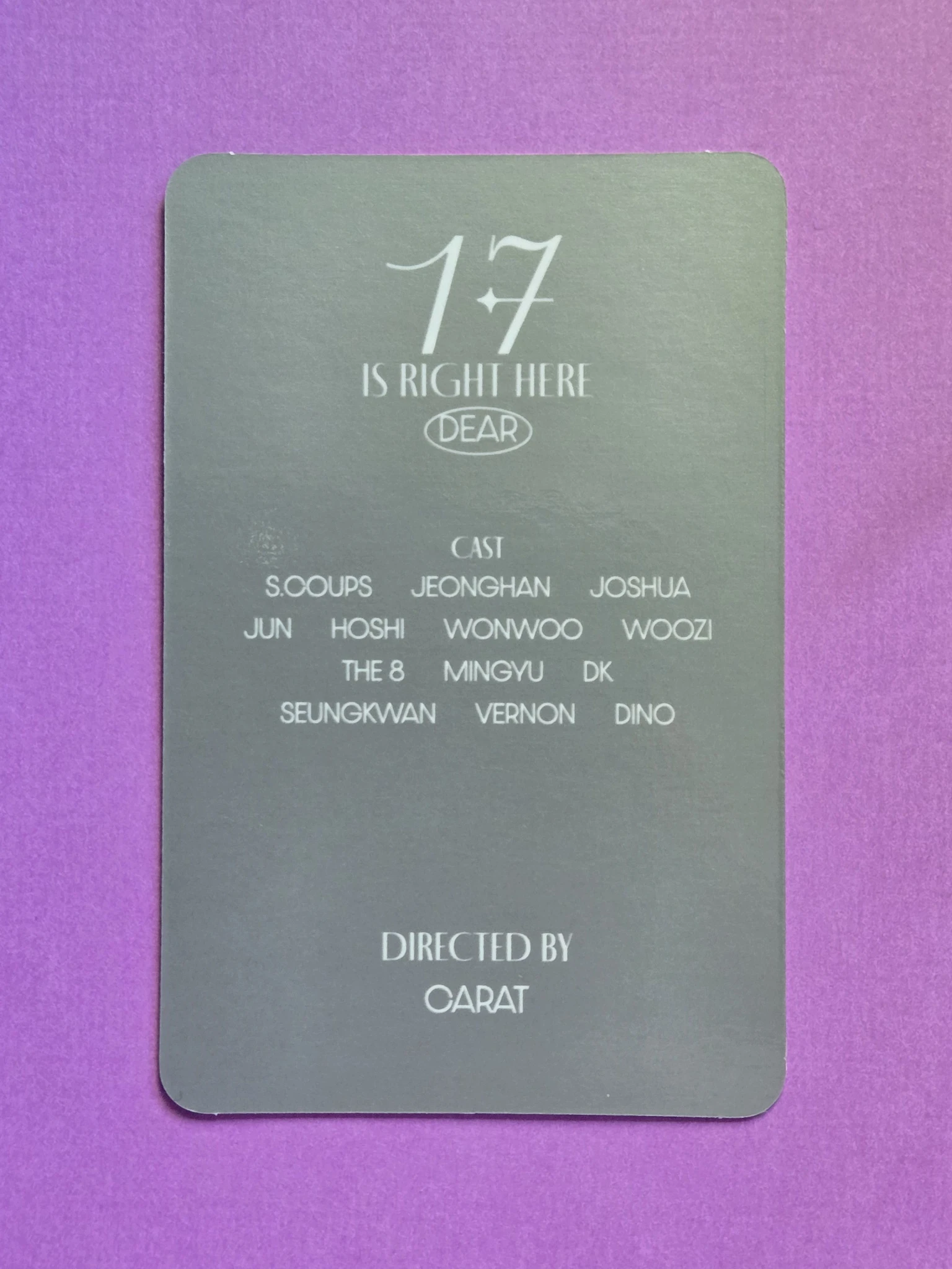 SEVENTEEN Jun SEVENTEEN - Jun - 17 IS RIGHT HERE Album album photocard carat version listing photo 2
