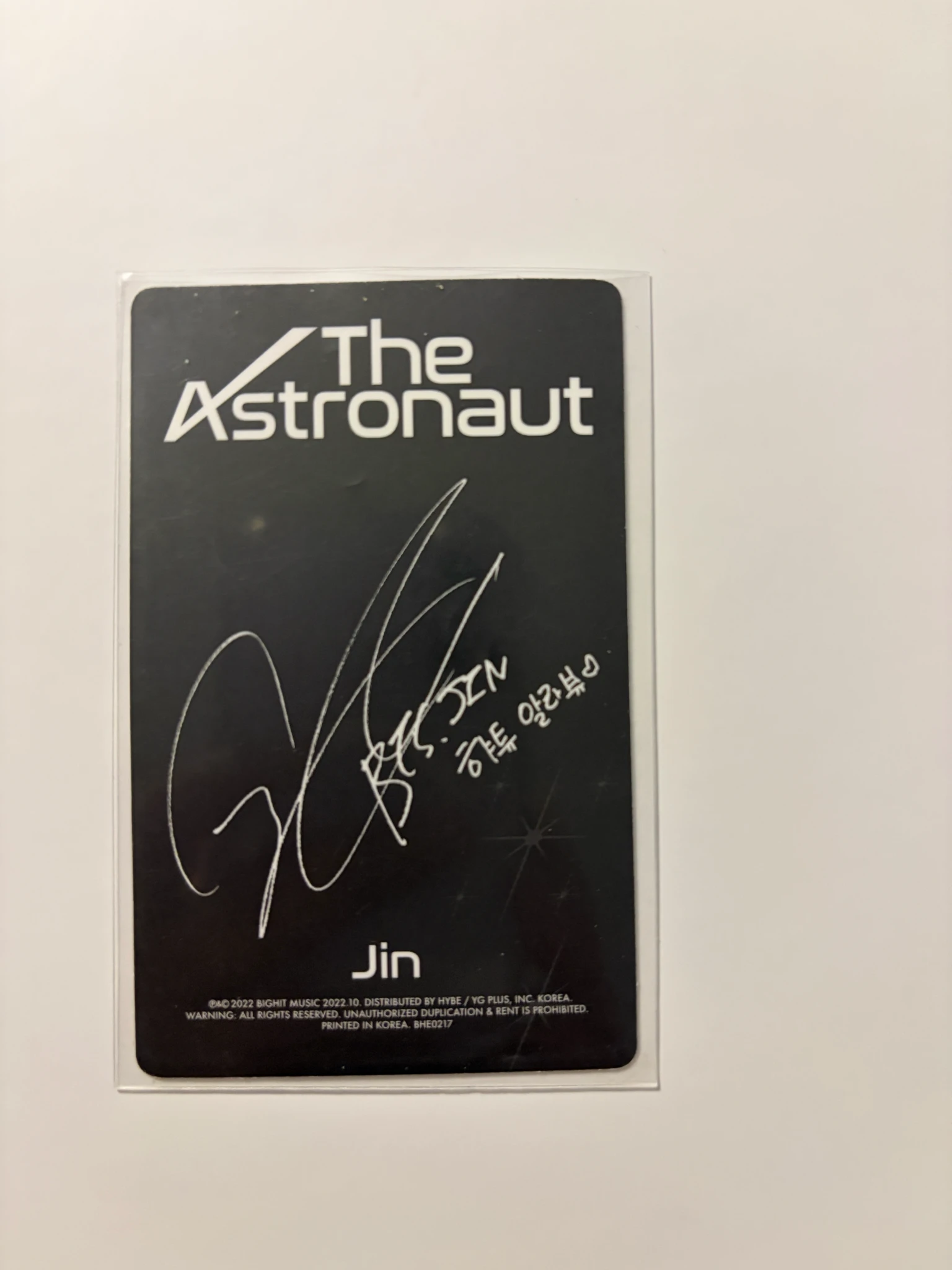 BTS Jin BTS - Jin - The Astronaut Album solo album album photocard version 01 listing photo 2