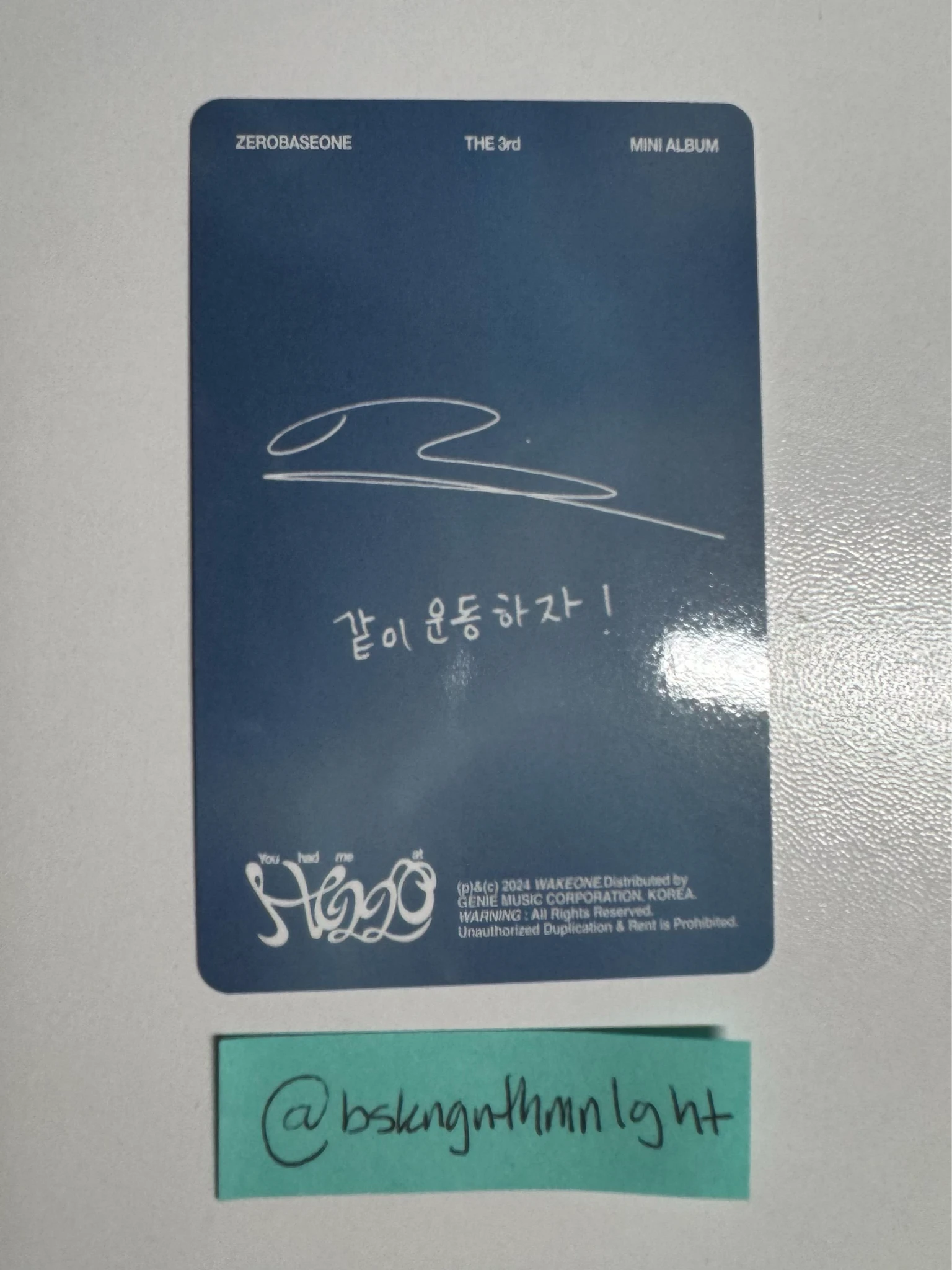 ZEROBASEONE Ricky ZEROBASEONE - Ricky - You had me at HELLO Album album photocard sunshower version listing photo 2