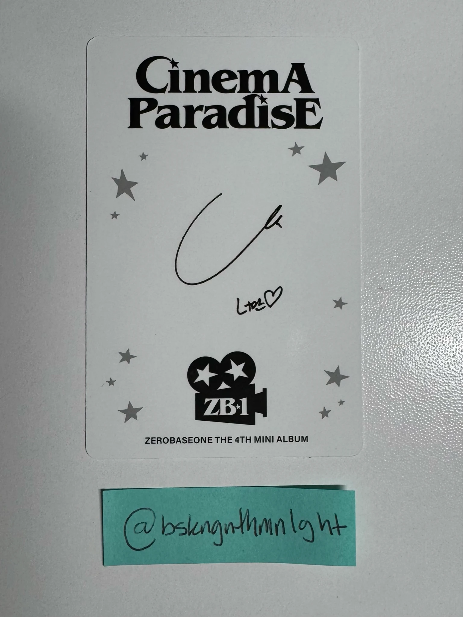 ZEROBASEONE Jiwoong ZEROBASEONE - Jiwoong - Cinema Paradise Album album photocard digipack version A version listing photo 2
