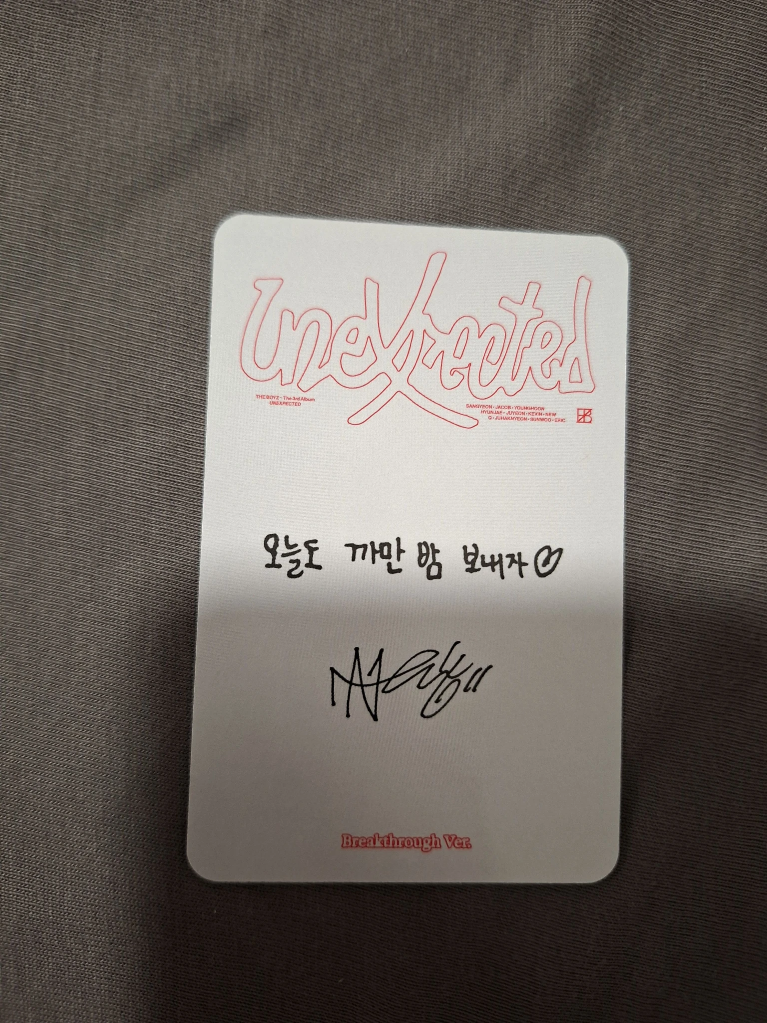 THE BOYZ New THE BOYZ - New - Unexpected Album album photocard breakthrough version listing photo 2