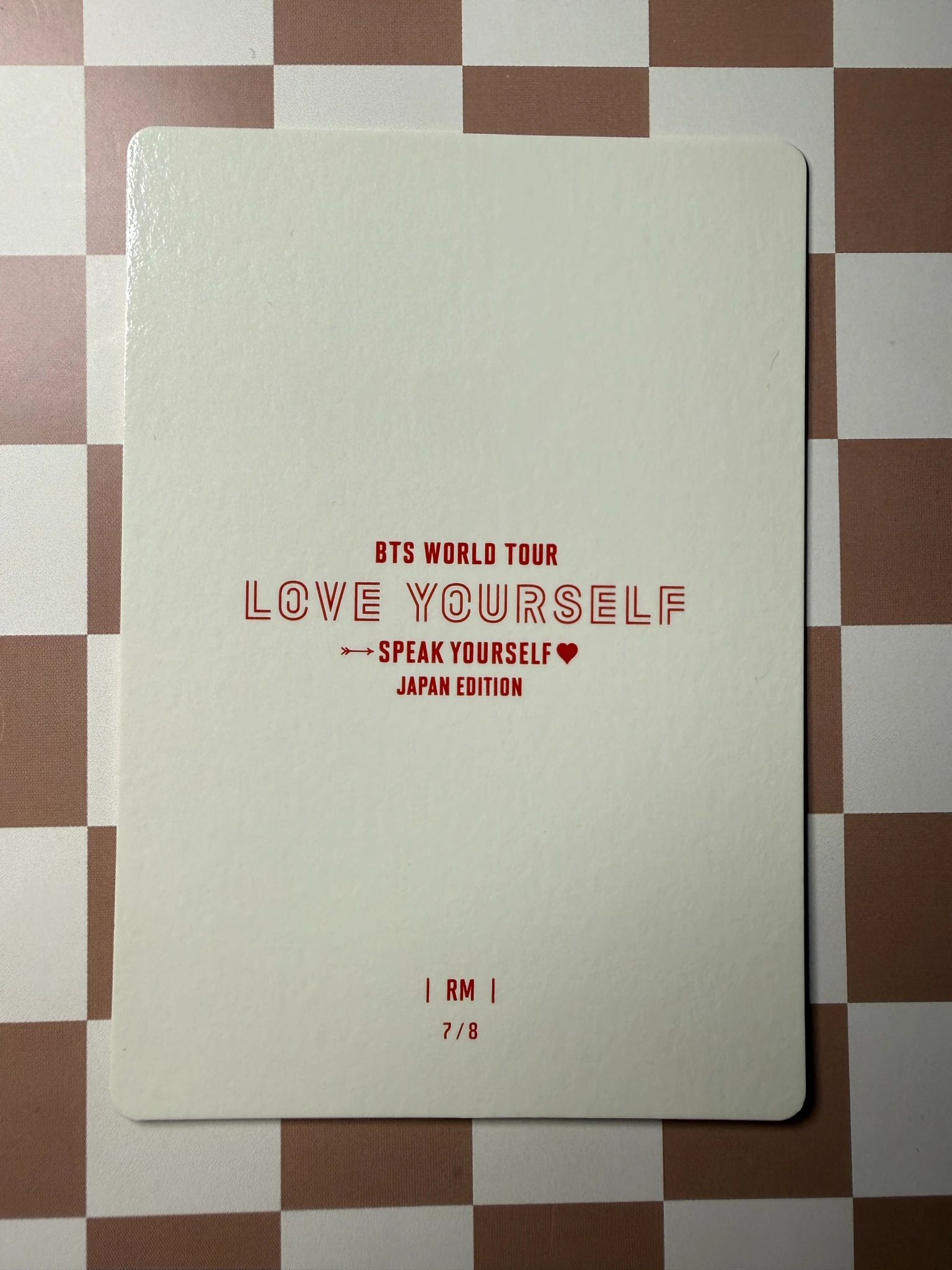 BTS RM BTS - RM - LY: Speak Yourself Tour Event mini photocard japan listing photo 2