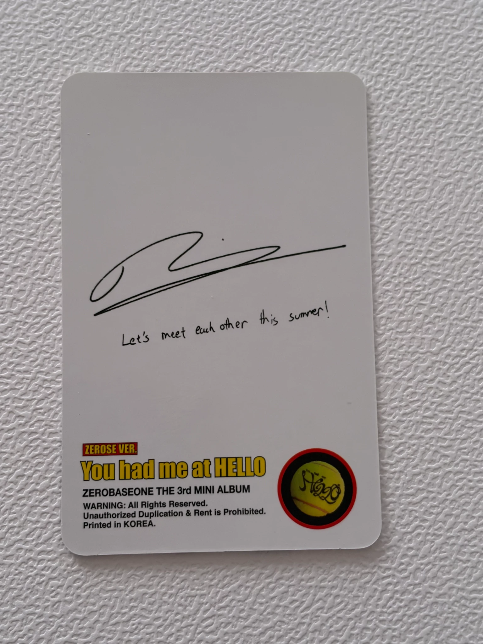 ZEROBASEONE Ricky ZEROBASEONE - Ricky - You had me at HELLO Album album photocard zerose version poca album A version listing photo 2