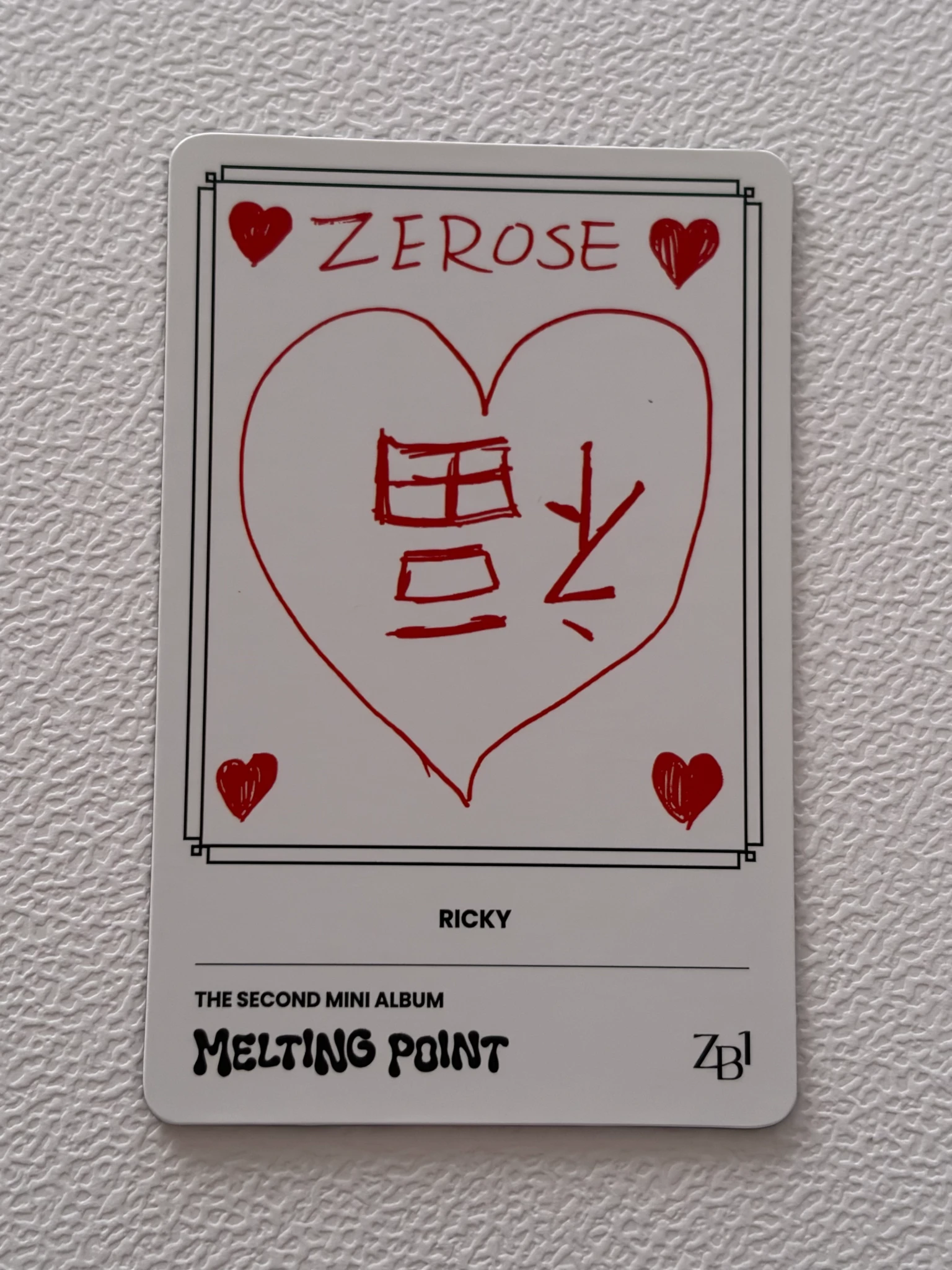 ZEROBASEONE Ricky ZEROBASEONE - Ricky - Melting Point Album album photocard loyalty version listing photo 2