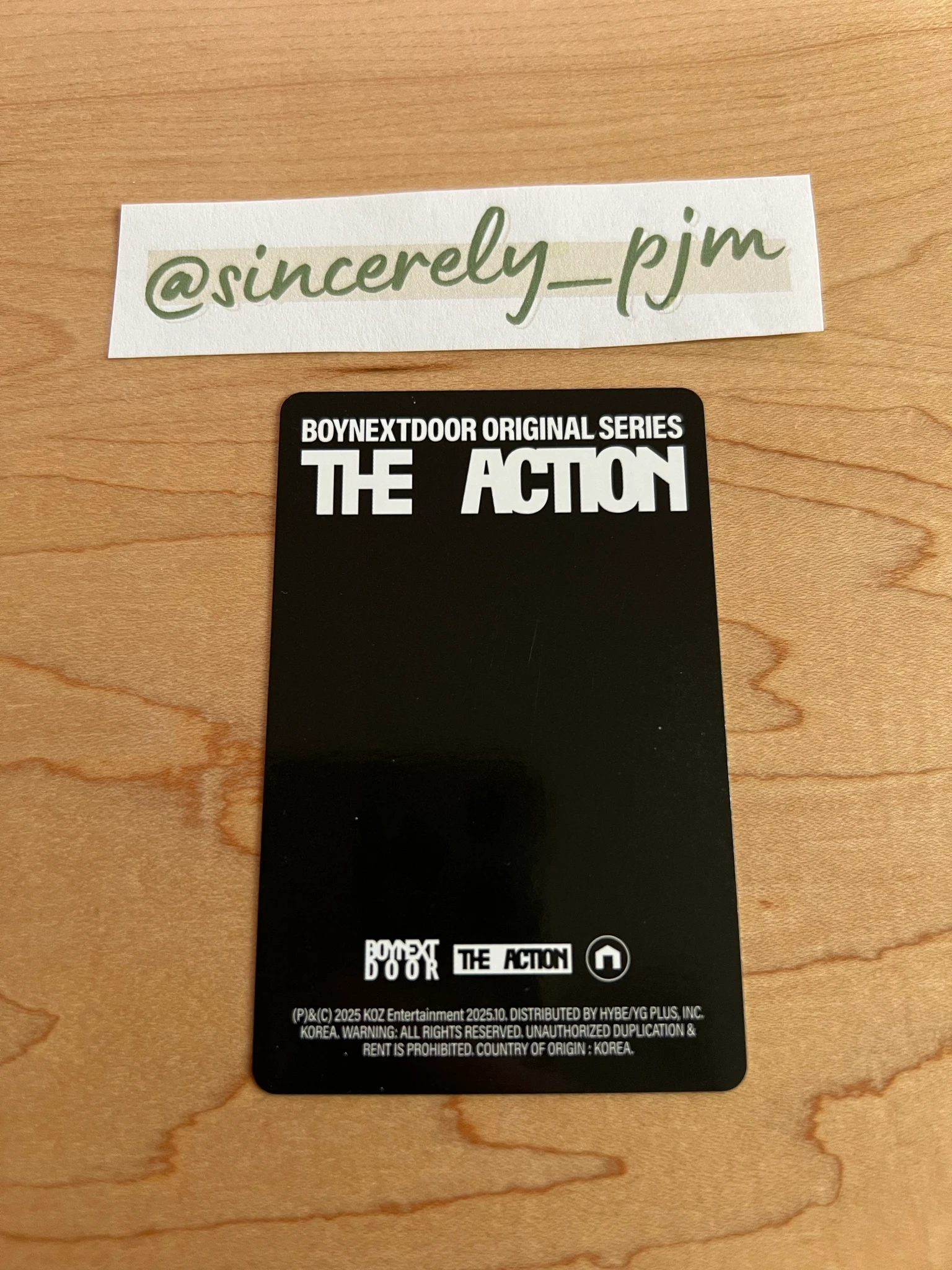 BOYNEXTDOOR Riwoo BOYNEXTDOOR - Riwoo - The Action Album album photocard listing photo 2