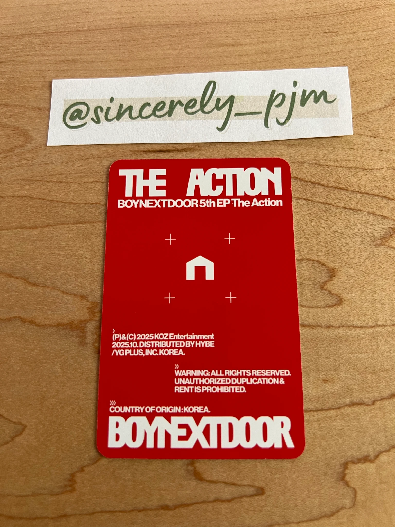 BOYNEXTDOOR Riwoo BOYNEXTDOOR - Riwoo - The Action Album album photocard target exclusive listing photo 2