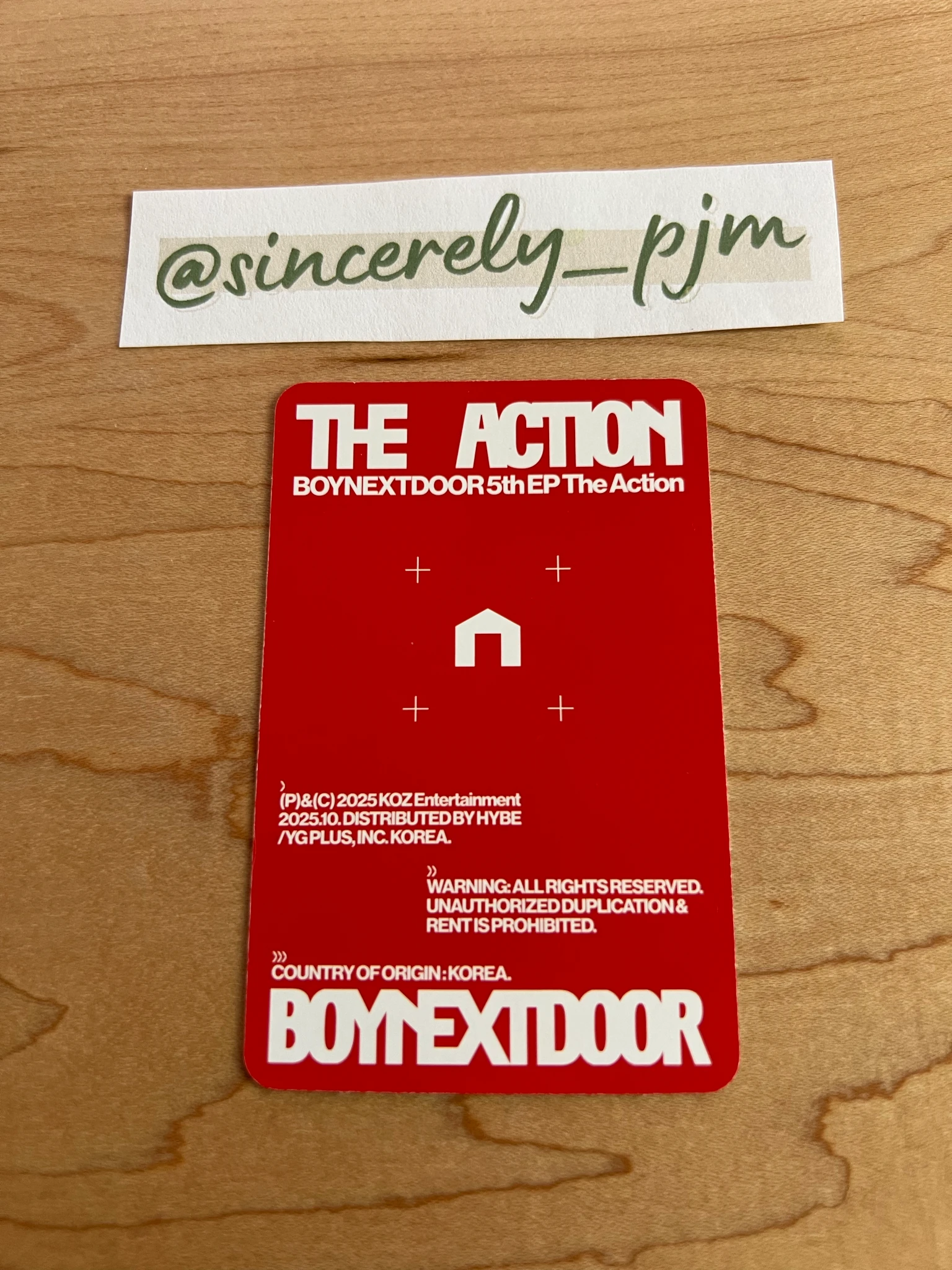 BOYNEXTDOOR Woonhak BOYNEXTDOOR - Woonhak - The Action Album album photocard listing photo 2