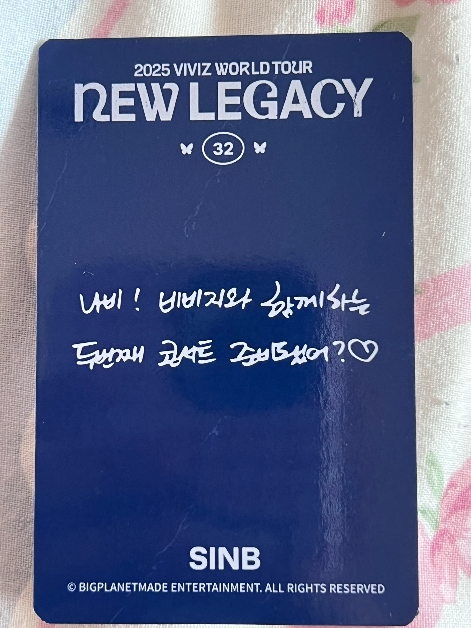 VIVIZ SinB VIVIZ - SinB - New Legacy World Tour Event trading card merch photocard concept version listing photo 2