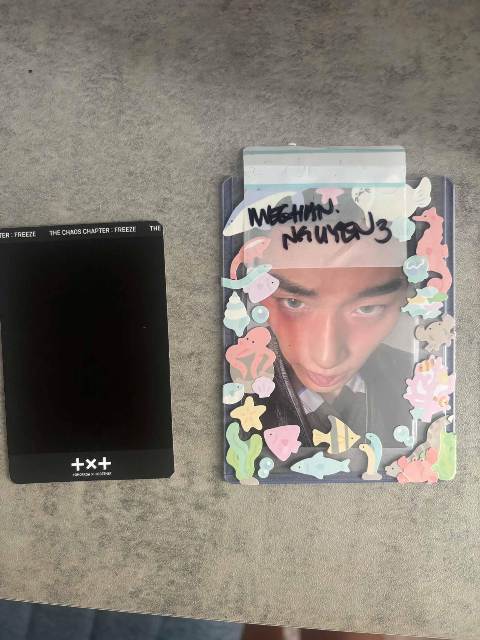 TOMORROW X TOGETHER Huening Kai TOMORROW X TOGETHER - Huening Kai - The Chaos Chapter: FREEZE Album pre-order benefit (pob) apple music polaroid listing photo 2