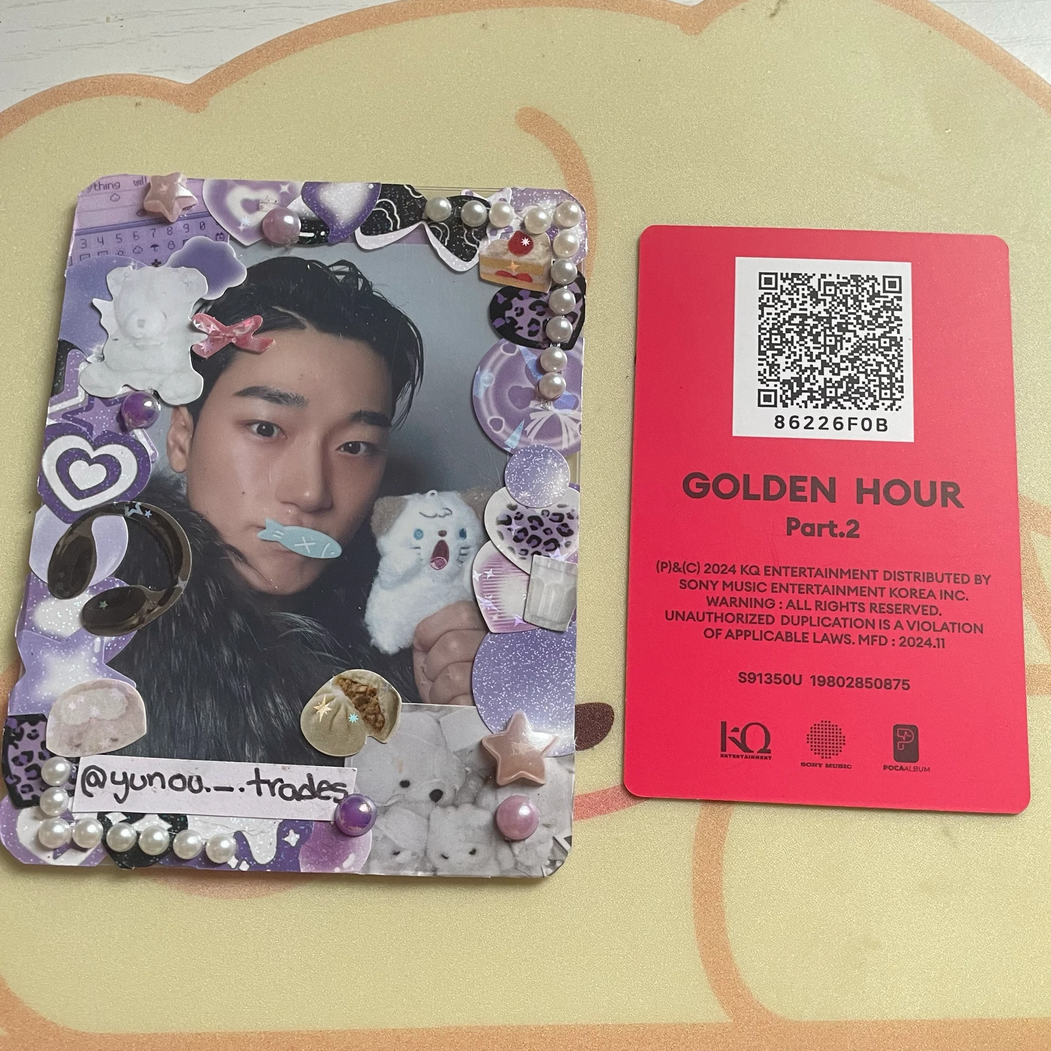 ATEEZ Yunho ATEEZ - Yunho - Golden Hour : Part 2 Album qr card listing photo 2