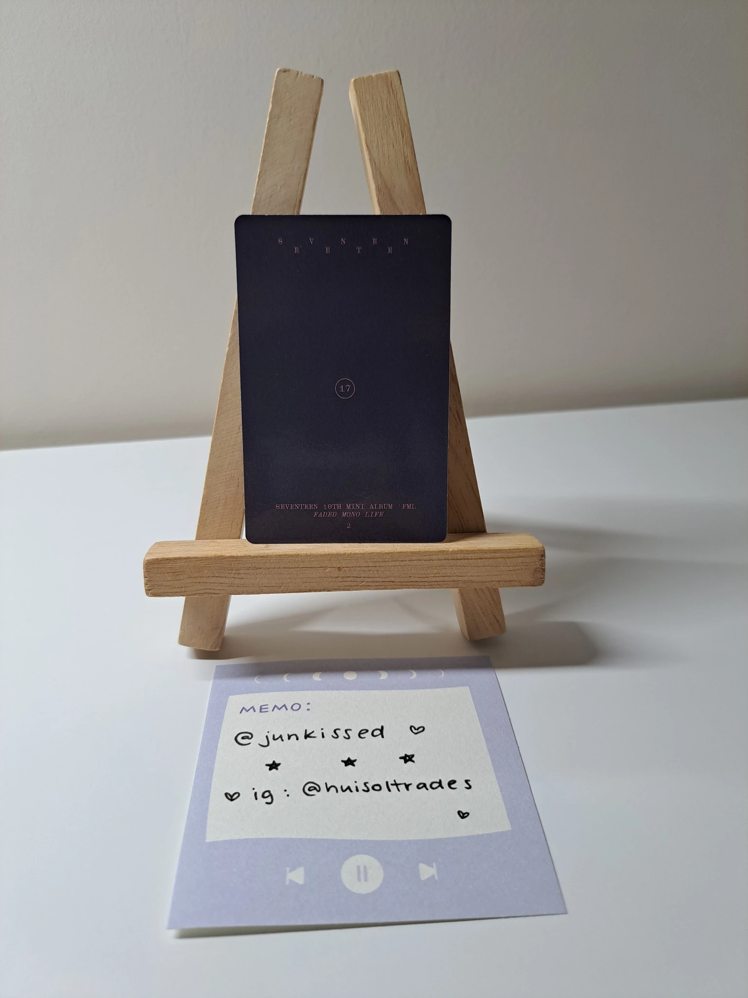 SEVENTEEN The8 SEVENTEEN - The8 - FML Album album photocard faded mono life navy back listing photo 2