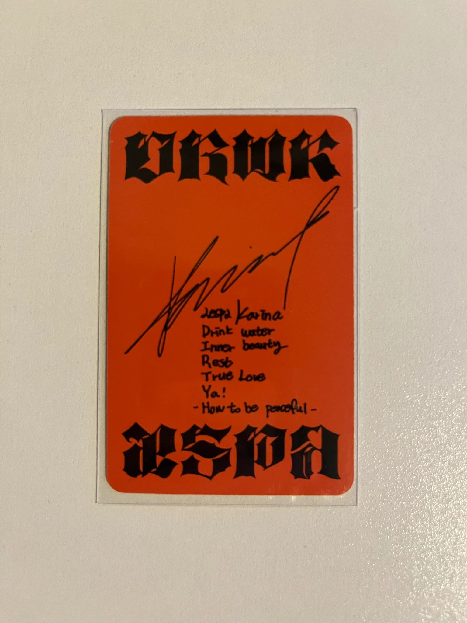 aespa Karina aespa - Karina - Dirty Work Album album photocard dirty worker version europe (EU) exclusive listing photo 2