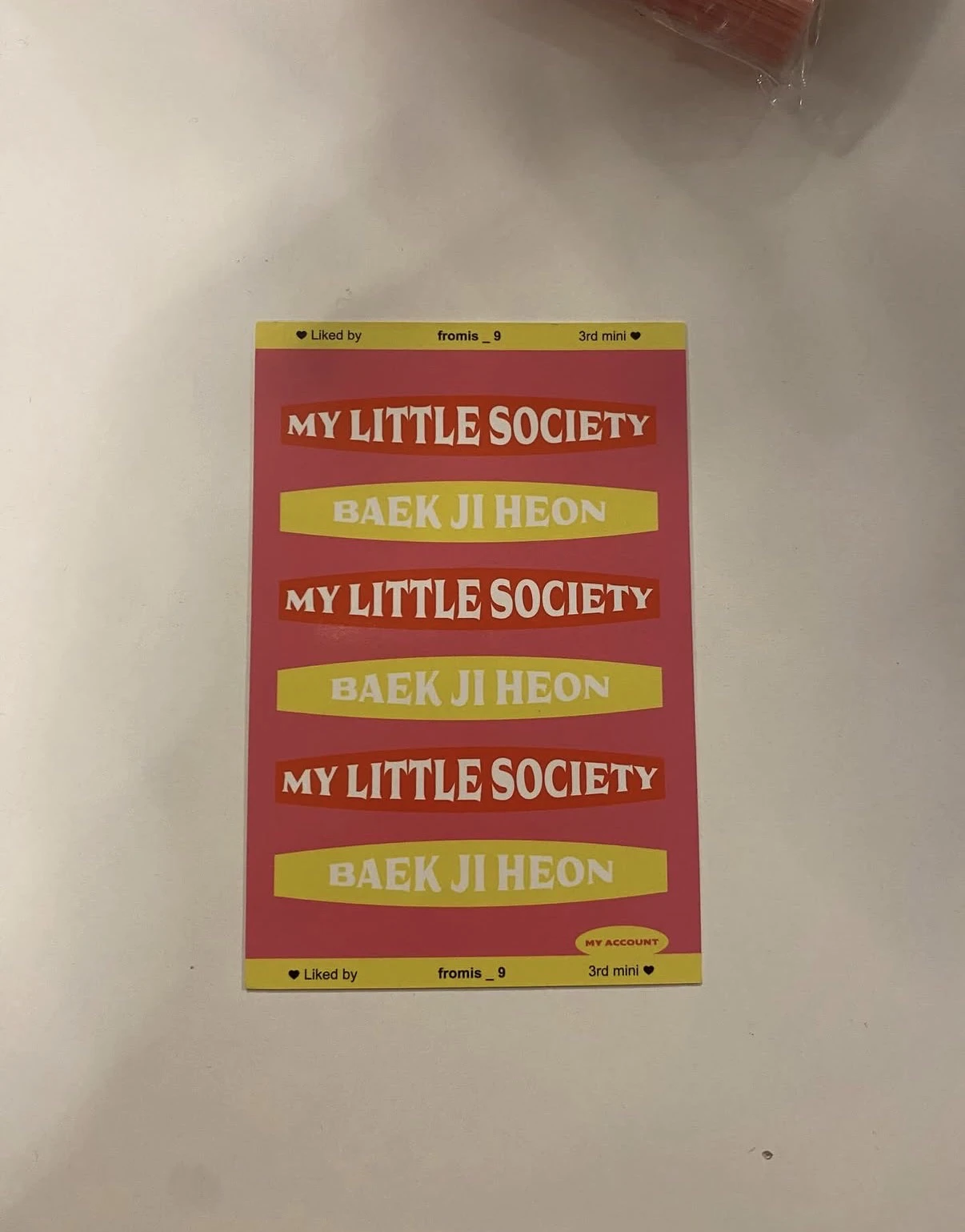 fromis_9 Jiheon fromis_9 - Jiheon - My Little Society Album mini card my account version album photocard listing photo 2