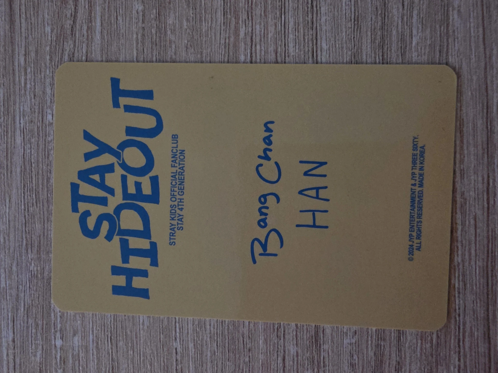 Stray Kids Stray Kids - Bang Chan & HAN - STAY Hideout Official Fan Club 4th Gen Other photocard set listing photo 2