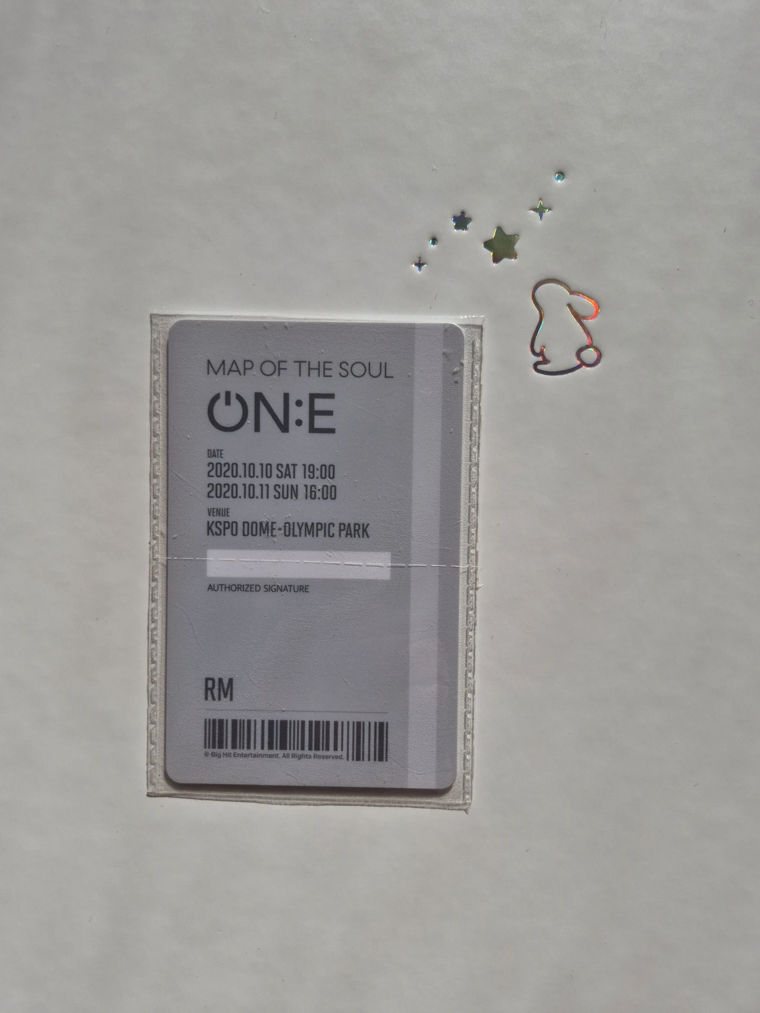 BTS RM BTS - RM - Map Of The Soul ON:E Event card ticket pvc card merch listing photo 2