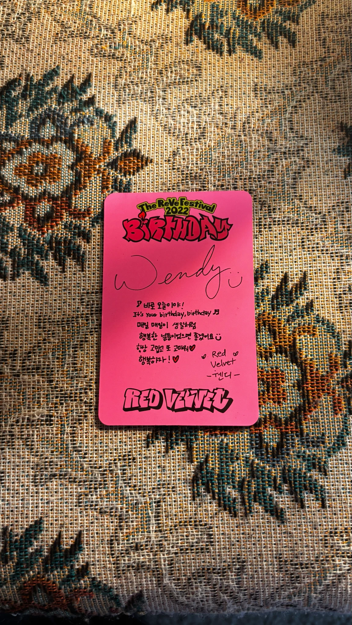 Red Velvet Wendy Red Velvet - Wendy - The ReVe Festival 2022 – Birthday Album album photocard photobook version listing photo 2