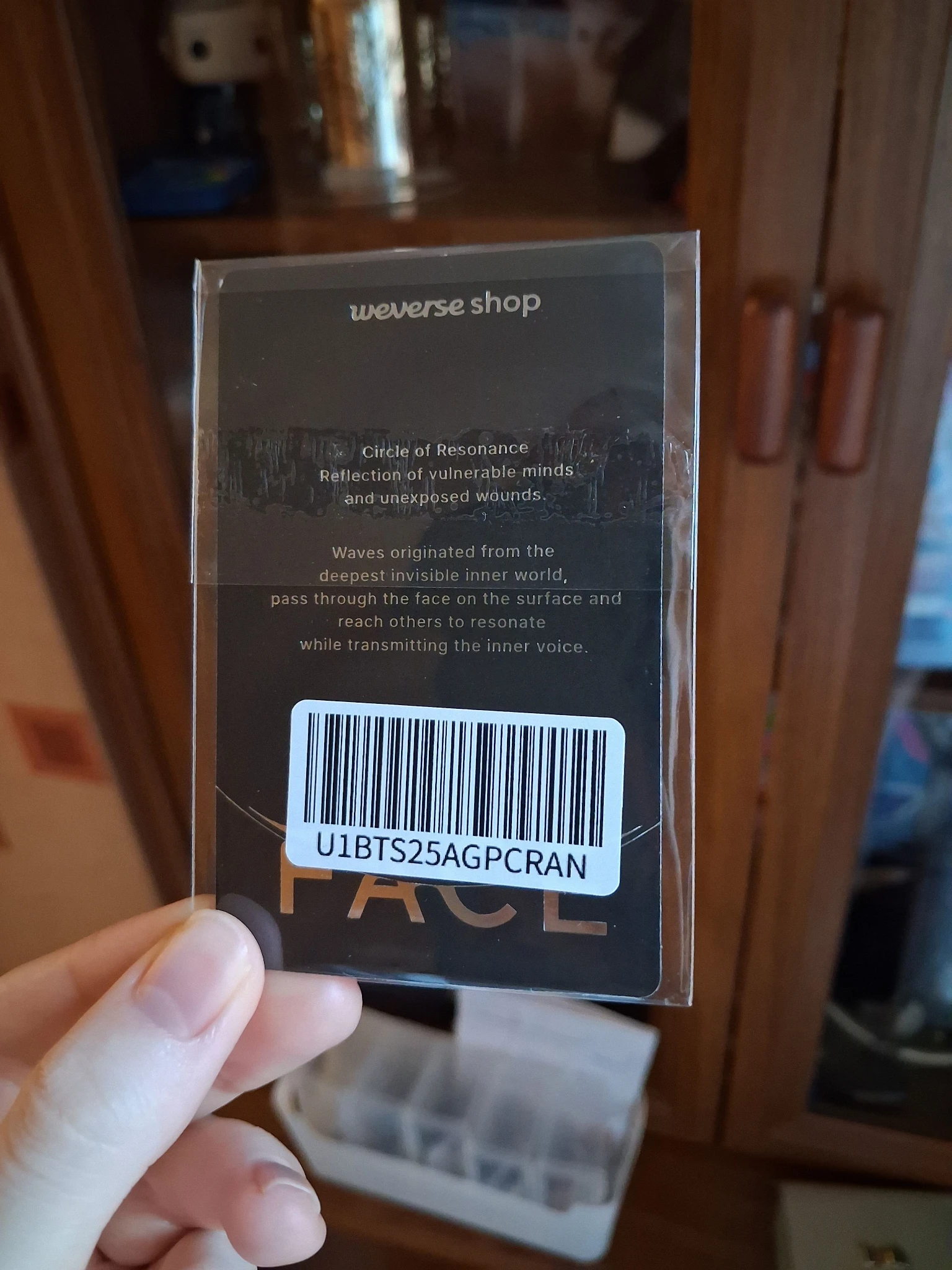 BTS Jimin BTS - Jimin - Face Album weverse global pre-order benefit early bird gift hologram listing photo 2