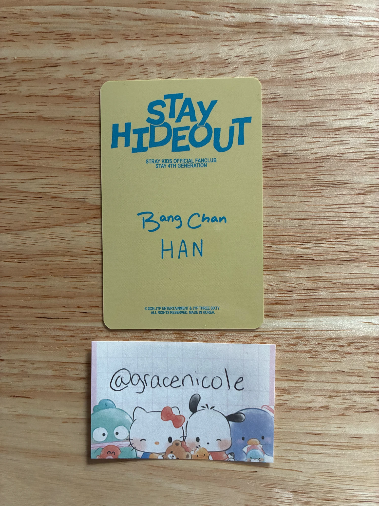 Stray Kids Stray Kids - Bang Chan & HAN - STAY Hideout Official Fan Club 4th Gen Other photocard set listing photo 2