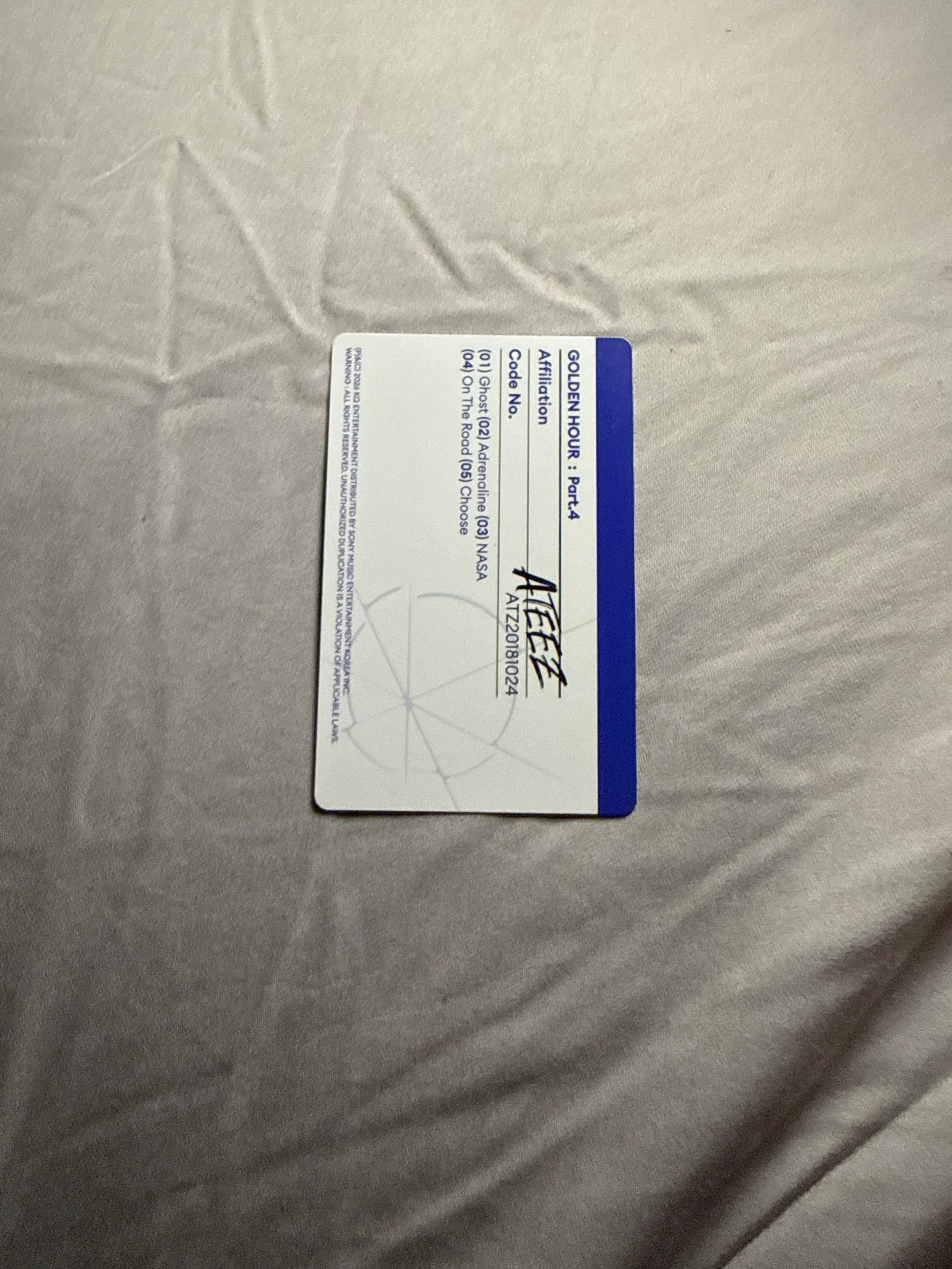 ATEEZ Hongjoong ATEEZ - Hongjoong - Golden Hour : Part.4 Album A version version 2 album photocard listing photo 2