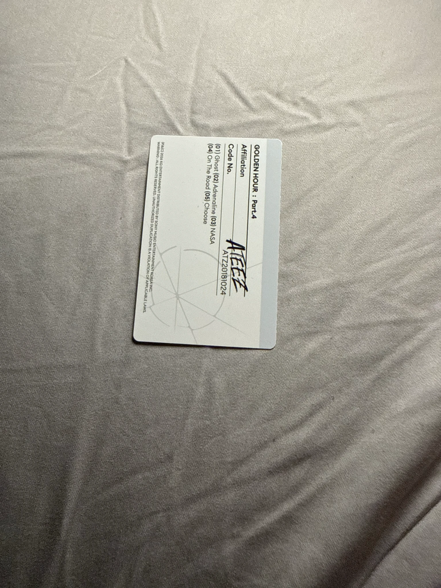 ATEEZ Hongjoong ATEEZ - Hongjoong - Golden Hour : Part.4 Album Z version album photocard listing photo 2