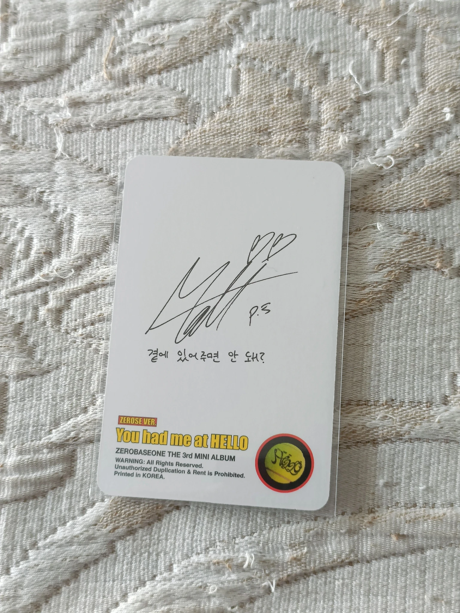 ZEROBASEONE Matthew ZEROBASEONE - Matthew - You had me at HELLO Album album photocard poca album zerose version B version listing photo 2