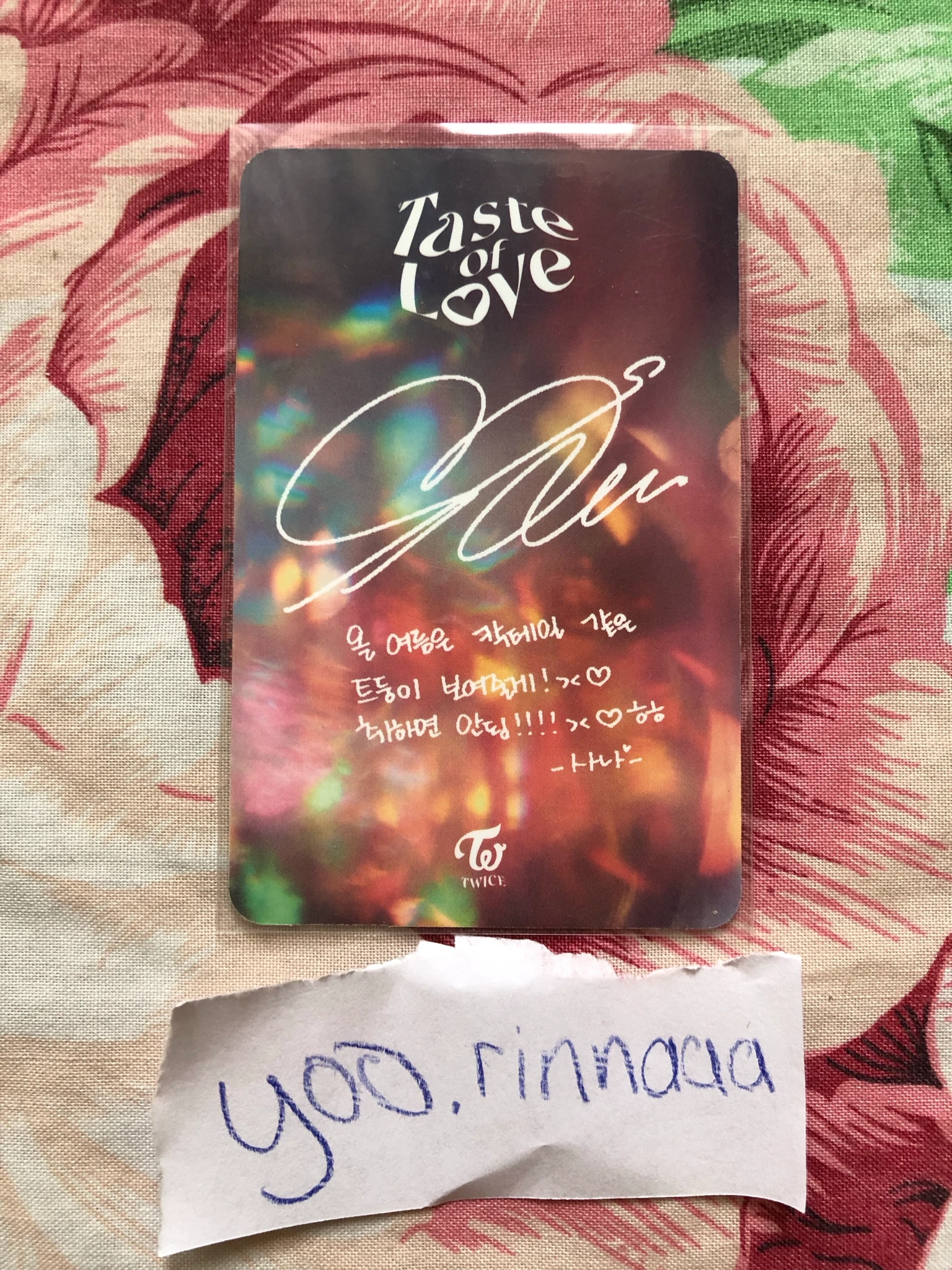 TWICE Sana TWICE - Sana - Taste of Love Album album photocard listing photo 2