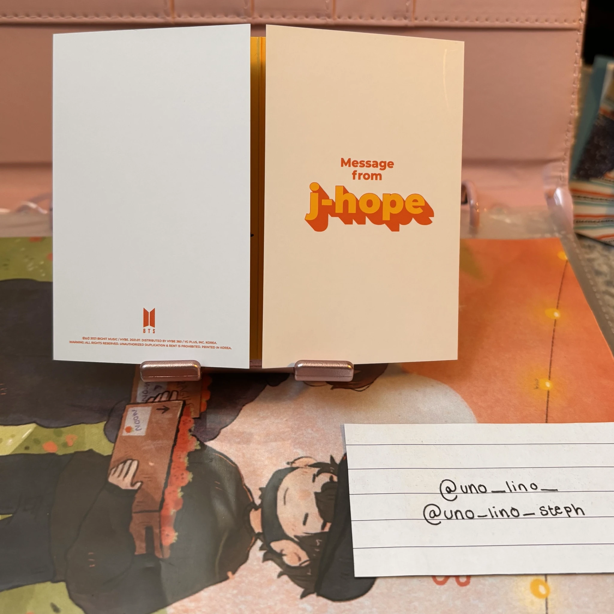 BTS j-hope BTS - j-hope - Butter Album album inclusion message card listing photo 2