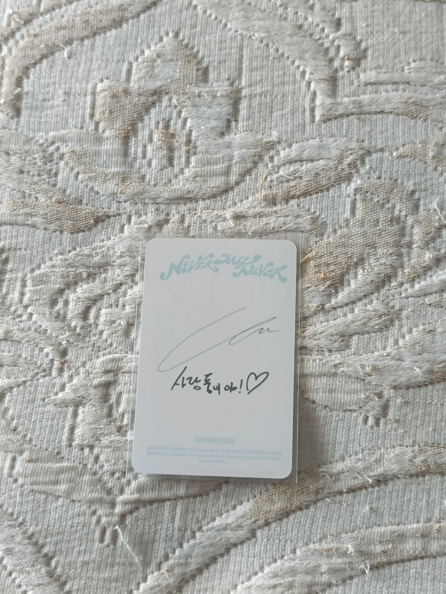 ZEROBASEONE Jiwoong ZEROBASEONE - Jiwoong - NEVER SAY NEVER Album album photocard digipack version individual cover FPO listing photo 2