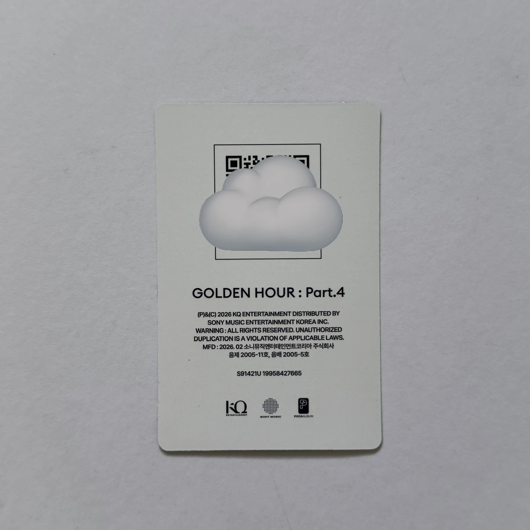 ATEEZ Hongjoong ATEEZ - Hongjoong - Golden Hour : Part.4 Album qr card album photocard poca album diary version listing photo 2