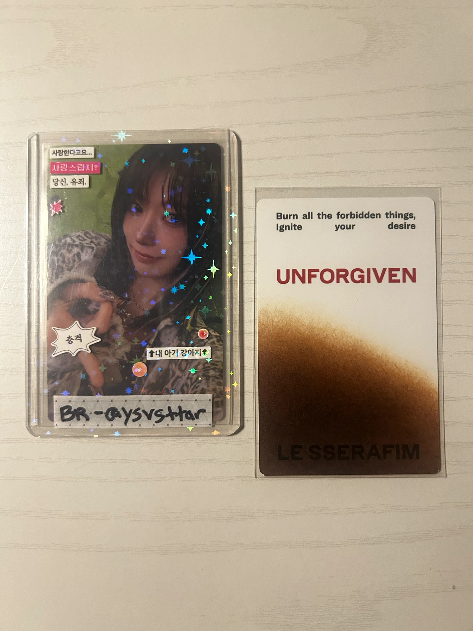 LE SSERAFIM Kazuha LE SSERAFIM - Kazuha - UNFORGIVEN Album sparking blue version compact version album photocard listing photo 2