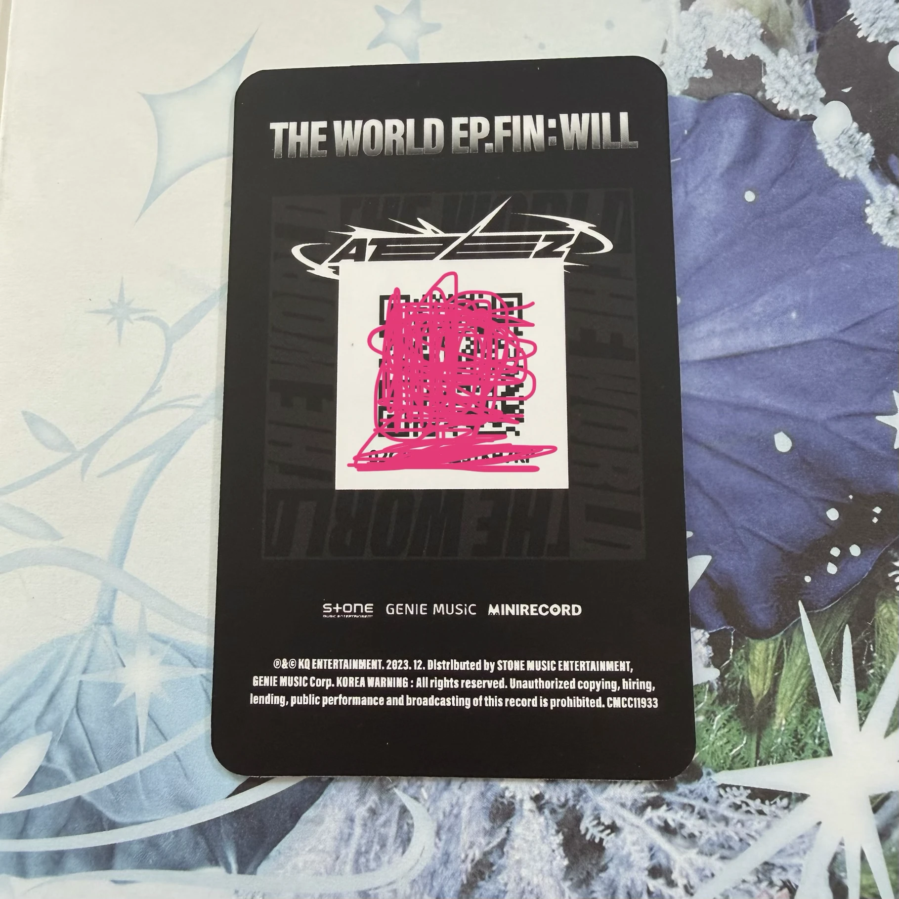ATEEZ Yeosang ATEEZ - Yeosang - THE WORLD EP.FIN: WILL Album qr card mini record listing photo 2