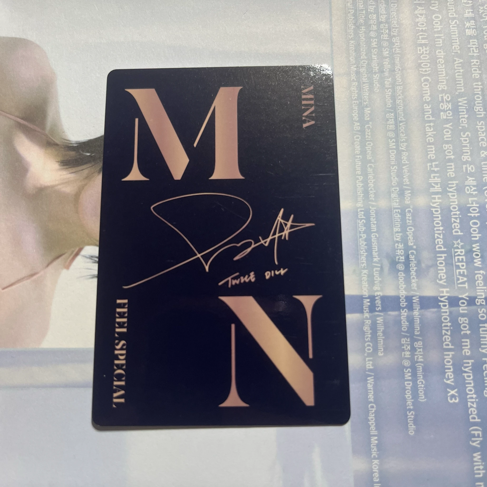 TWICE Mina TWICE - Mina - Feel Special Album pob (pre-order benefit) photocard set B version listing photo 2