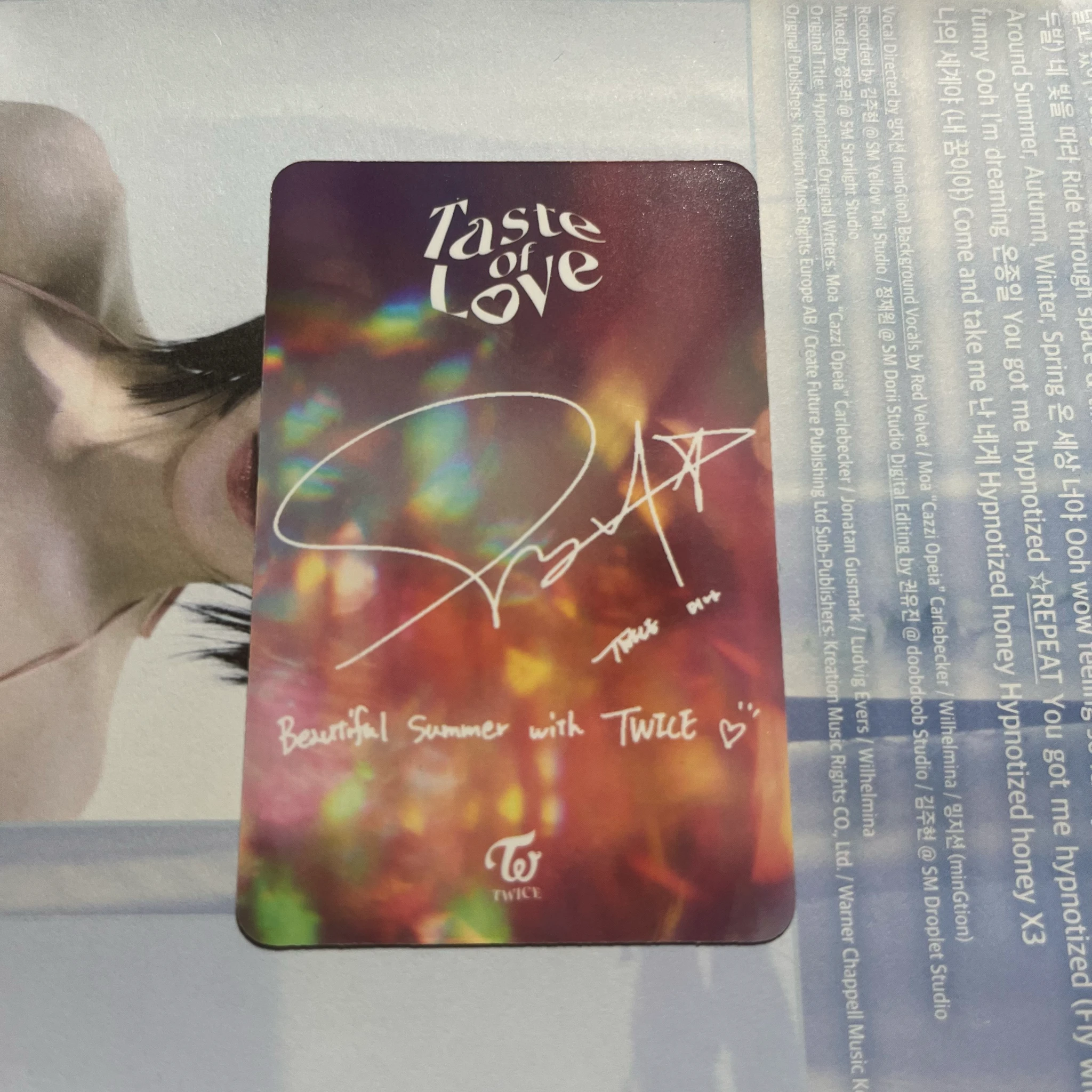 TWICE Mina TWICE - Mina - Taste of Love Album album photocard listing photo 2