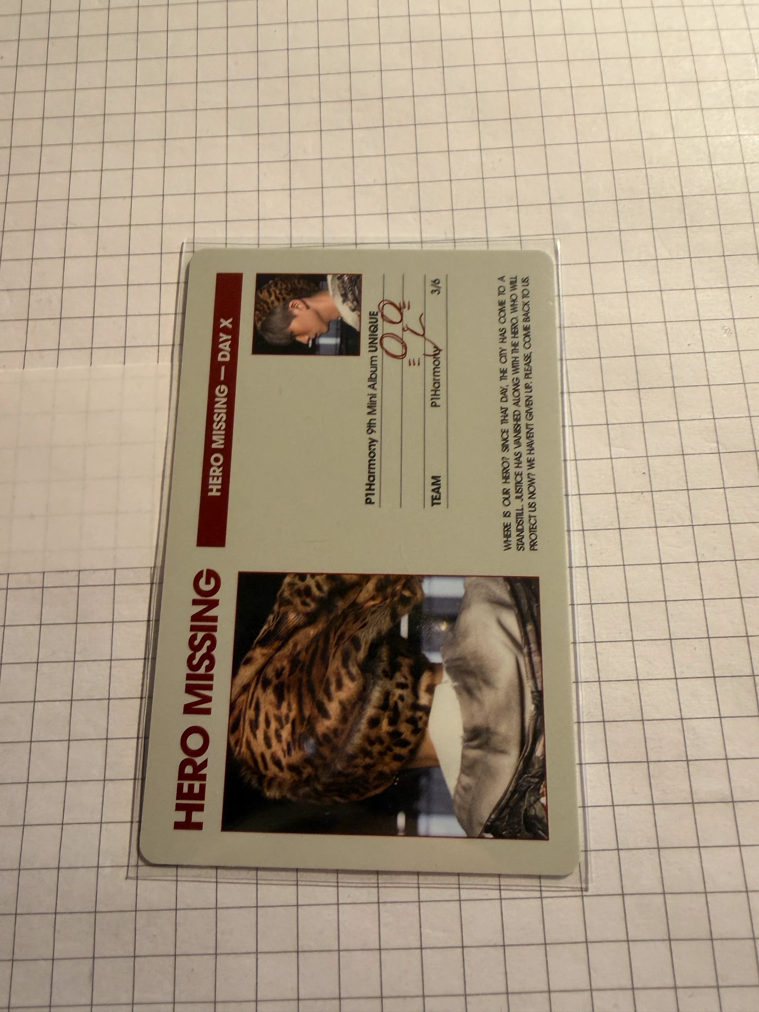 P1Harmony Jiung P1Harmony - Jiung - UNIQUE Album id card A version double-sided listing photo 2