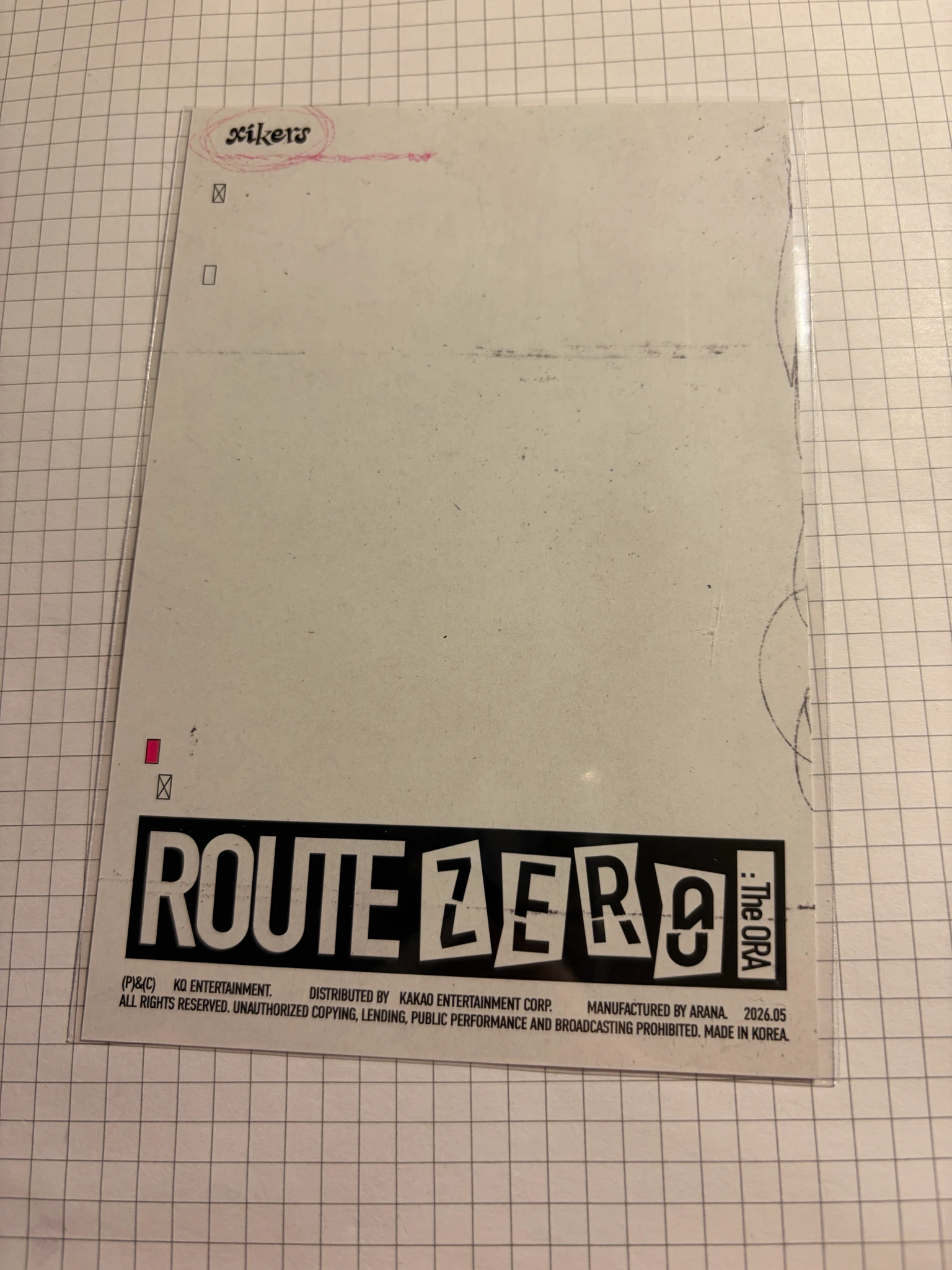 xikers Minjae xikers - Minjae - ROUTE ZERO: The ORA Album album inclusion postcard special version listing photo 2