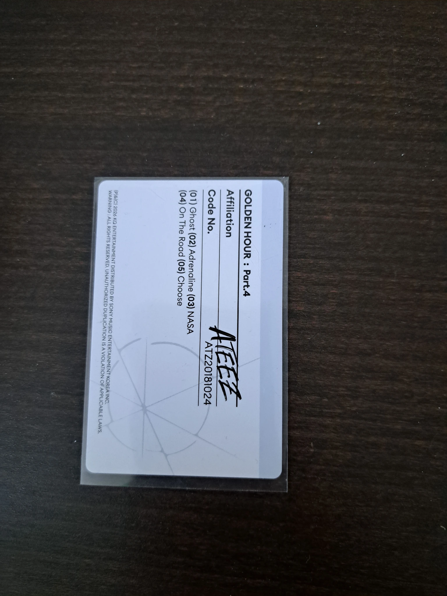 ATEEZ San ATEEZ - San - Golden Hour : Part.4 Album Z version listing photo 2
