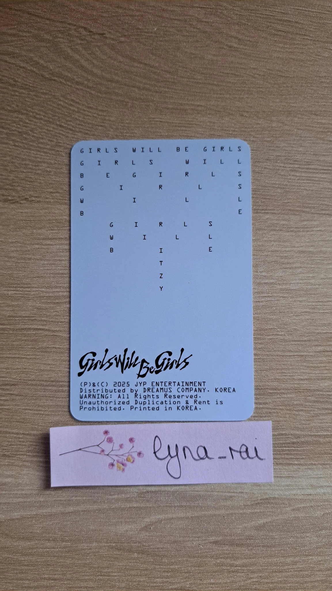 ITZY Yuna ITZY - Yuna - Girls Will Be Girls Album album photocard binder ver. listing photo 2