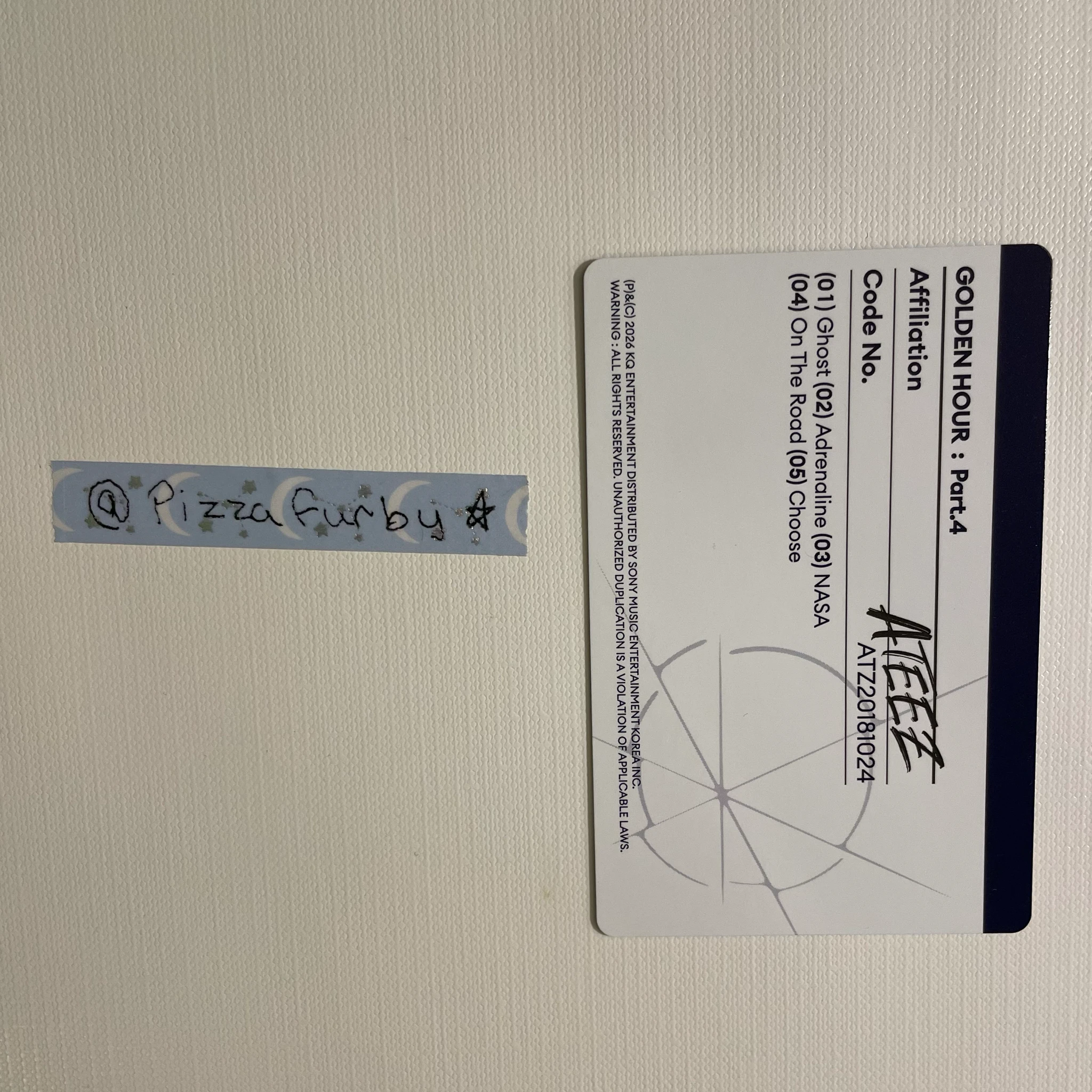 ATEEZ Jongho ATEEZ - Jongho - Golden Hour : Part.4 Album Z version album photocard listing photo 2