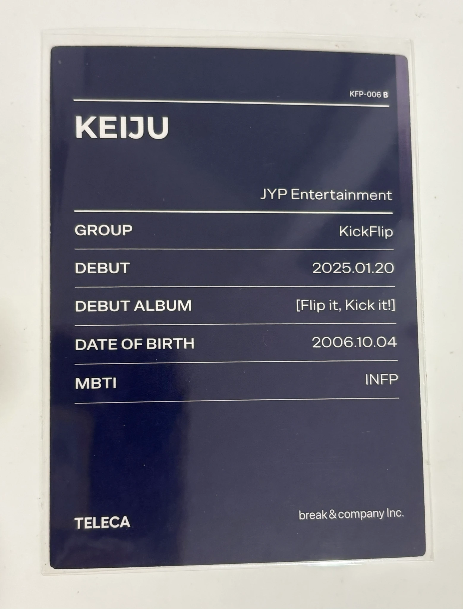 KickFlip Keiju KickFlip - Keiju - TELECA 2025 K-POP ROOKIE COLLECTION CARDS Other trading card trading pack listing photo 2