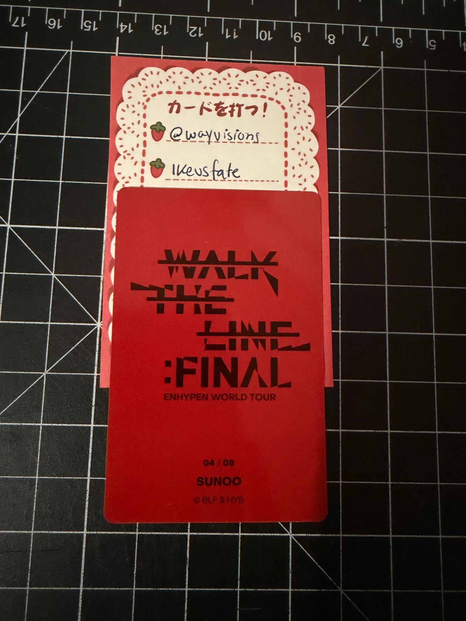 ENHYPEN Sunoo ENHYPEN - Sunoo - 'WALK THE LINE' World Tour Event merch photocard trading card the final listing photo 2
