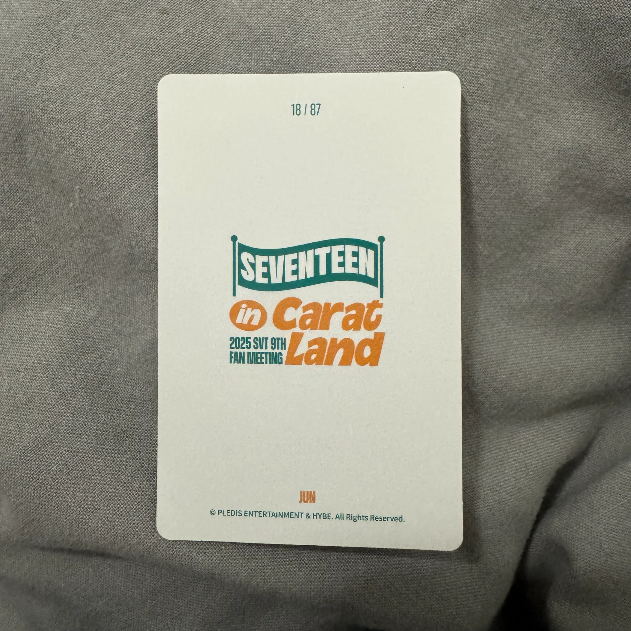 SEVENTEEN Jun SEVENTEEN - Jun - 2025 9TH SVT IN CARAT LAND Event trading card listing photo 2