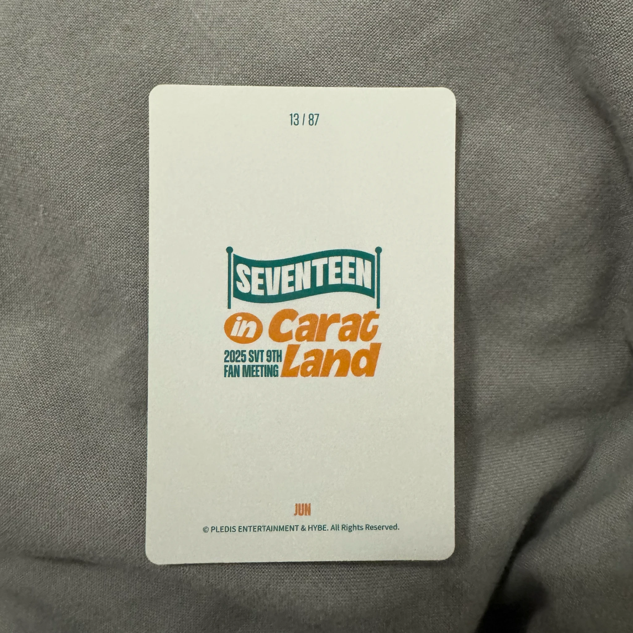 SEVENTEEN Jun SEVENTEEN - Jun - 2025 9TH SVT IN CARATLAND Event trading card listing photo 2