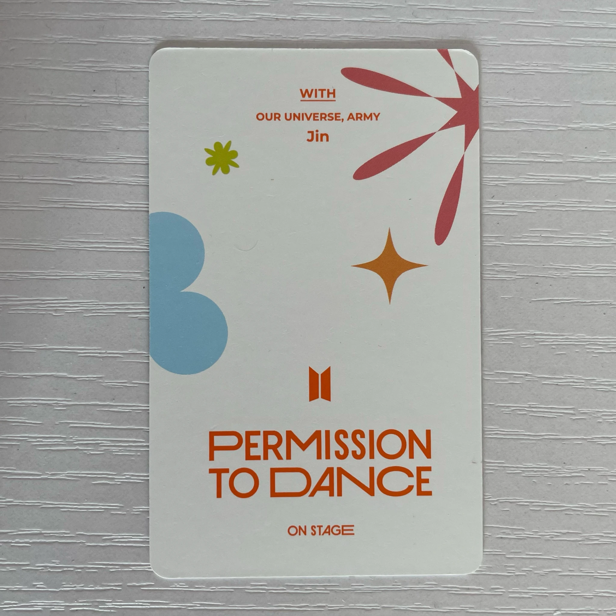 BTS Jin BTS - Jin - Permission To Dance On Stage in THE US Other photocard set listing photo 2