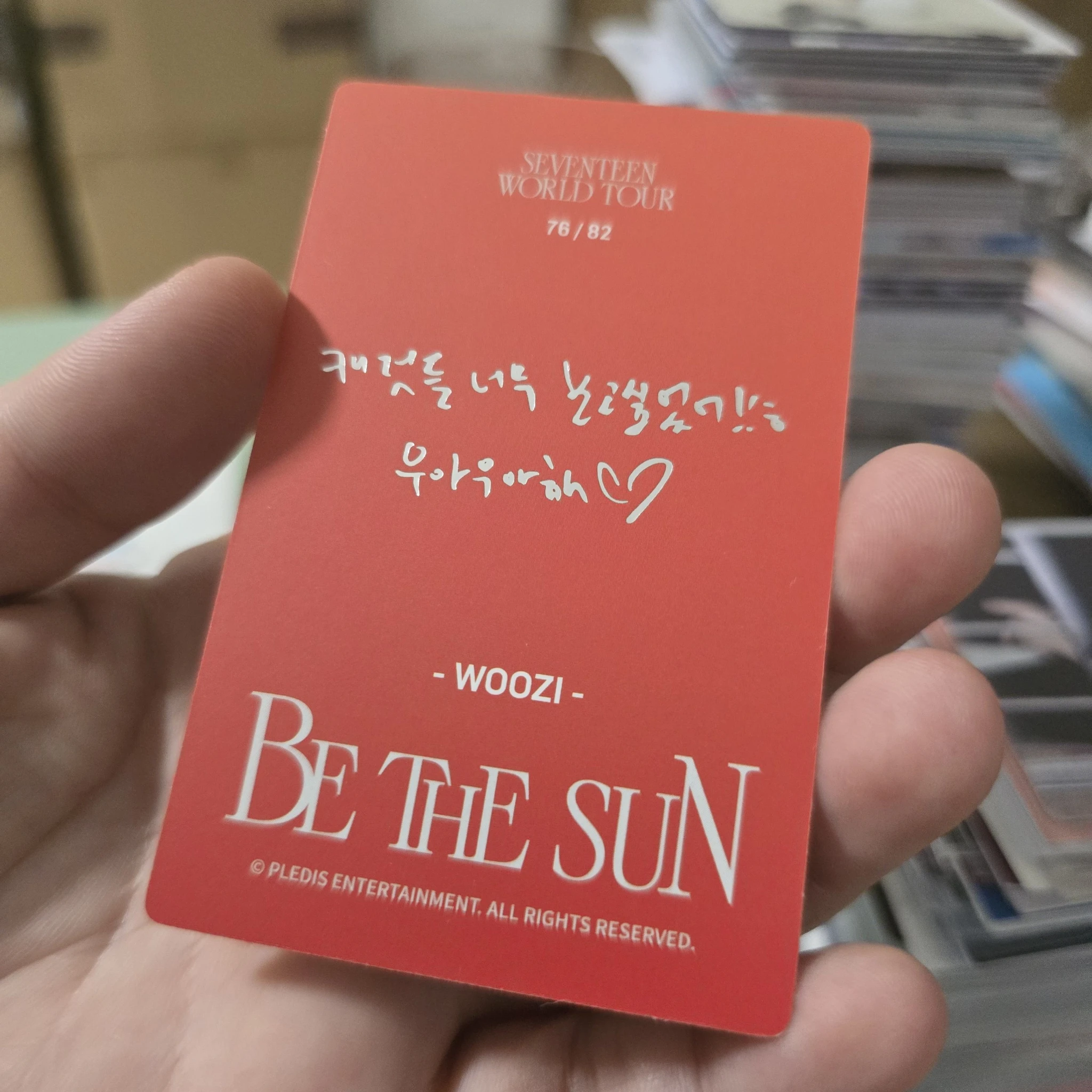 SEVENTEEN Woozi SEVENTEEN - Woozi - [BE THE SUN] World Tour Event trading card listing photo 2