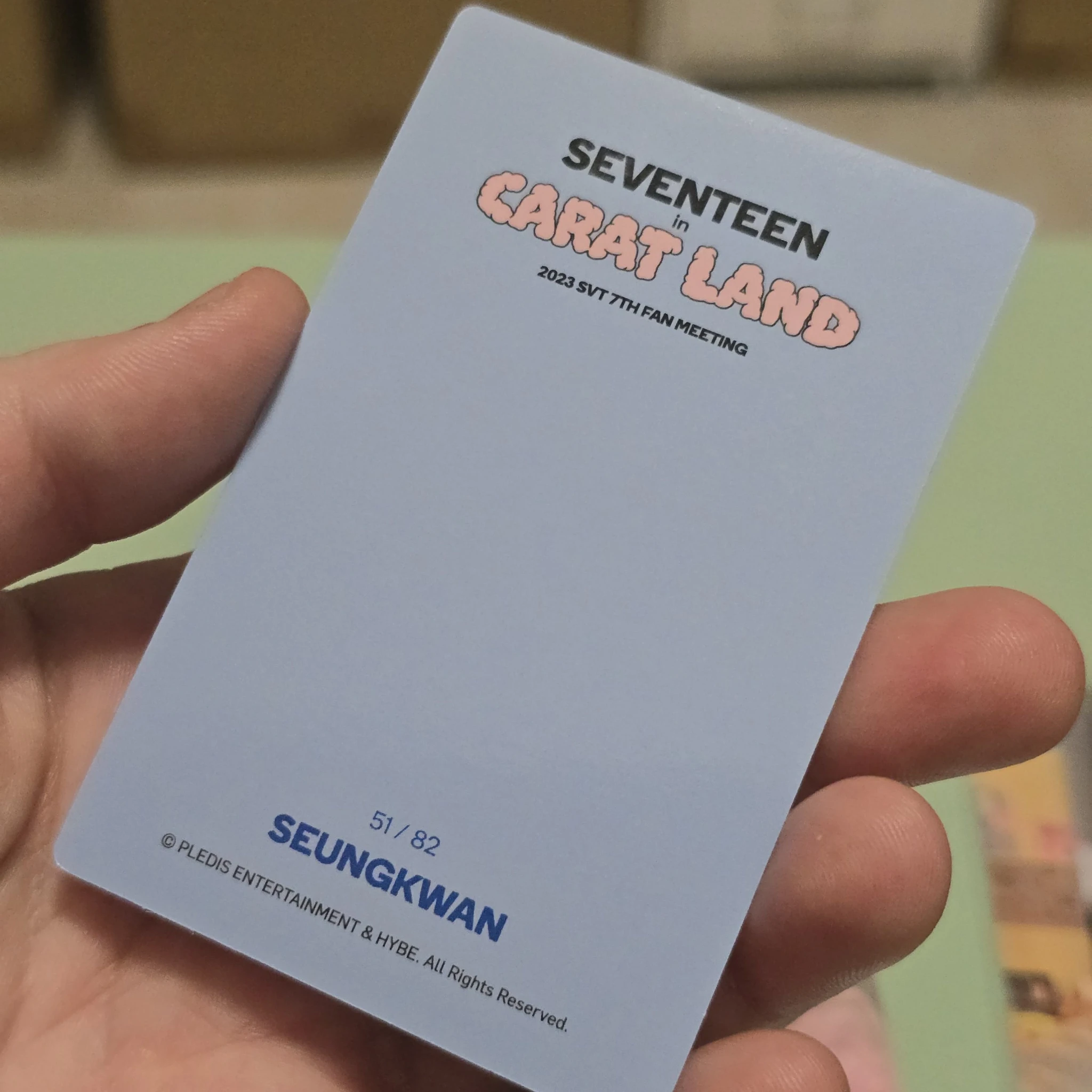 SEVENTEEN Seungkwan SEVENTEEN - Seungkwan - 2023 7TH SVT IN CARATLAND Event trading card event listing photo 2