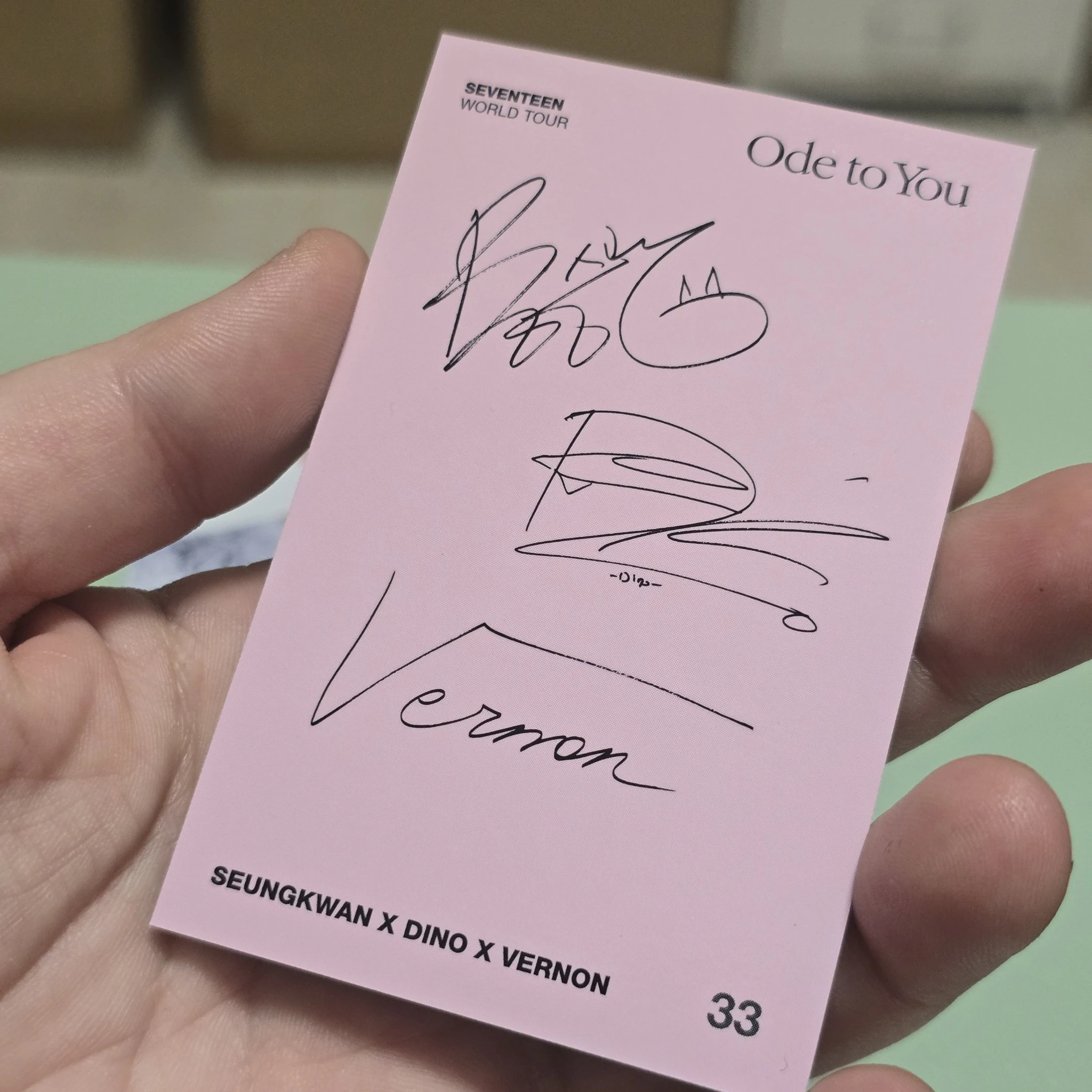 SEVENTEEN SEVENTEEN - Seungkwan & Vernon & Dino - [ODE TO YOU] TOUR Event trading card merch photocard domestic (kr) listing photo 2