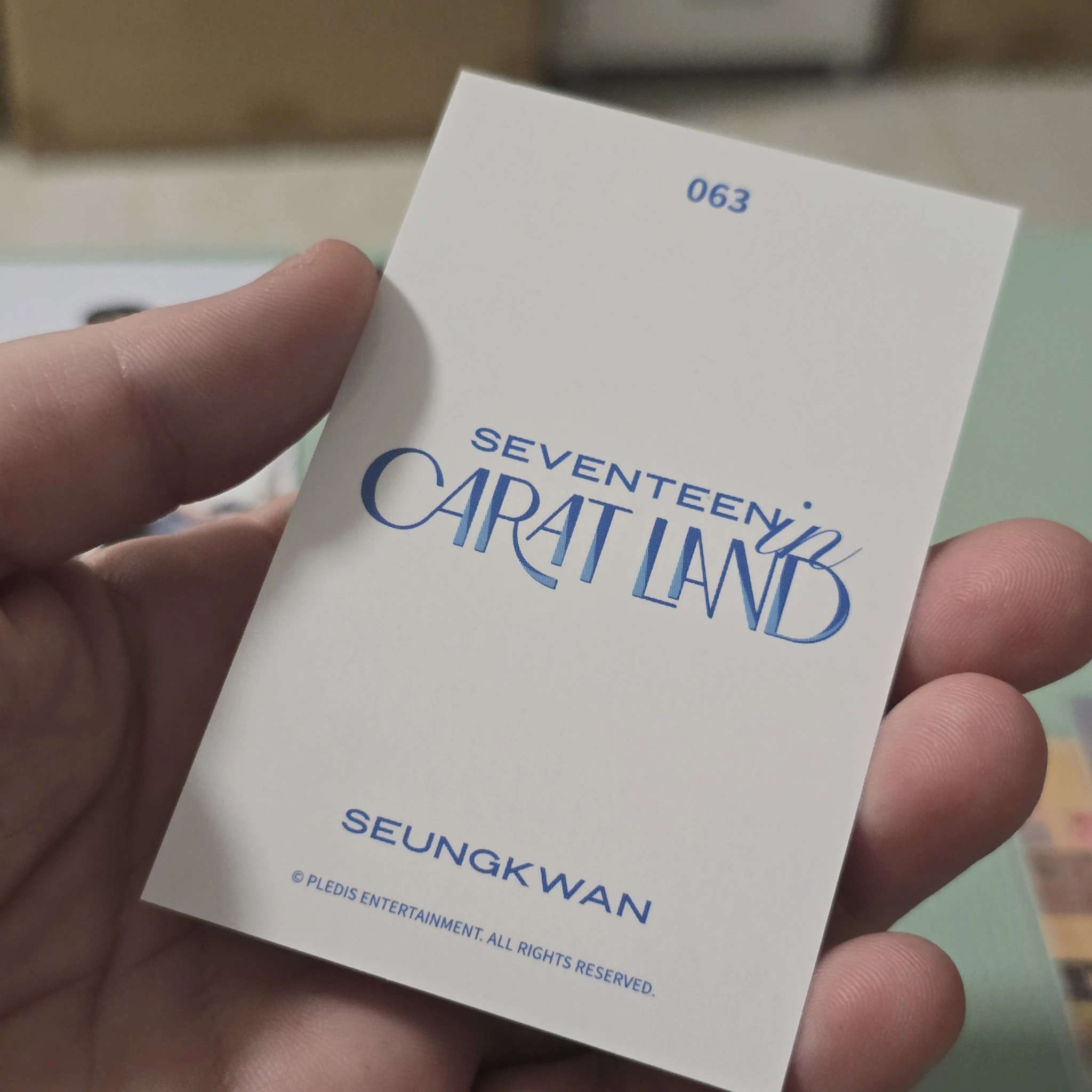 SEVENTEEN Seungkwan SEVENTEEN - Seungkwan - 2021 5TH SVT IN CARAT LAND Event trading card listing photo 2