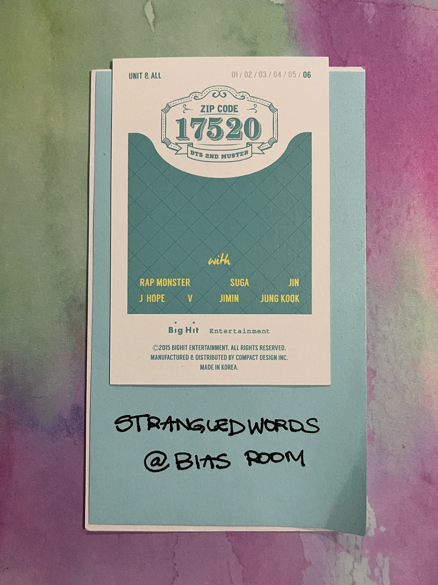 BTS BTS - 2nd Muster - ZIP CODE : 17520 Event mini photocard listing photo 2