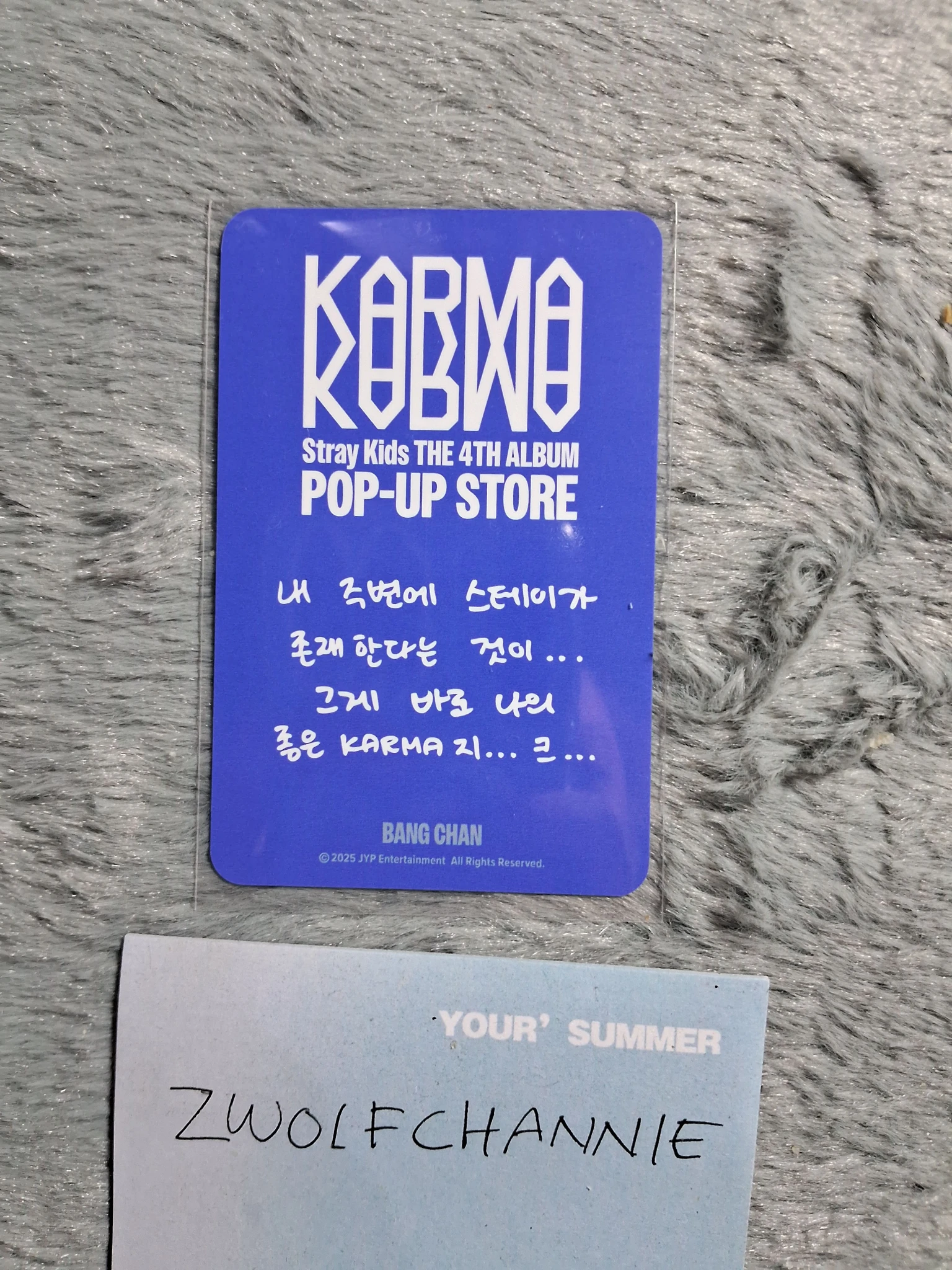 Stray Kids Bang Chan Stray Kids - Bang Chan - KARMA Pop-Up Store Event merch photocard week 2 30k won benefit pop-up store listing photo 2